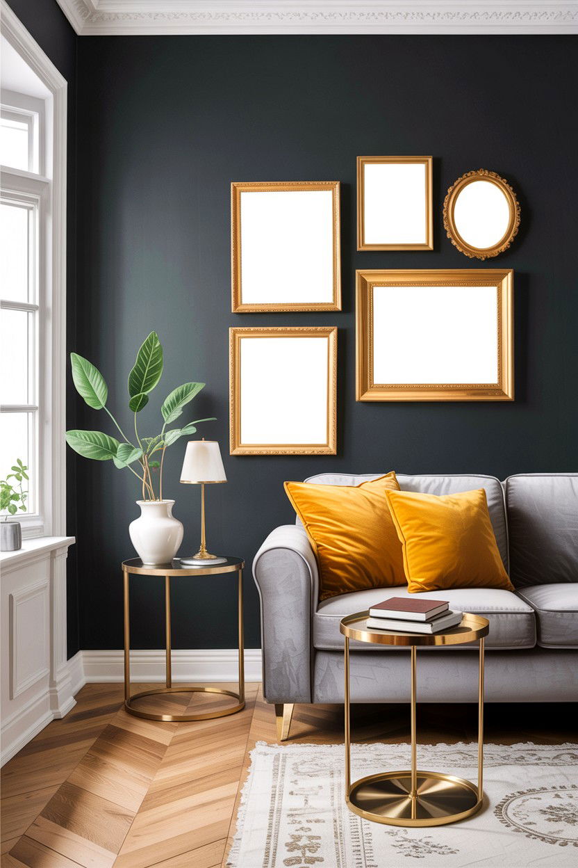 Gray Living Room With Gold Accents - 30 scandinavian gray living room ideas