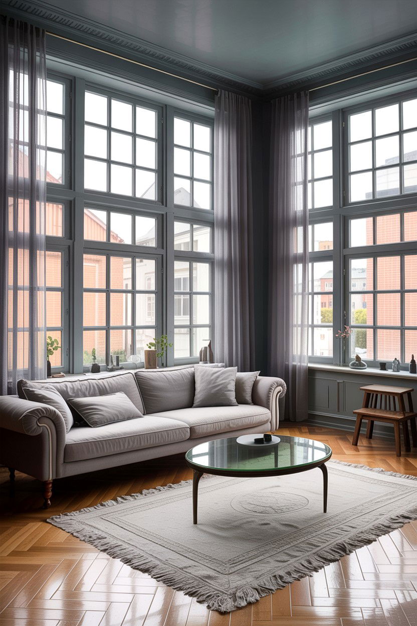 Gray Living Room With Large Windows - 30 scandinavian gray living room ideas