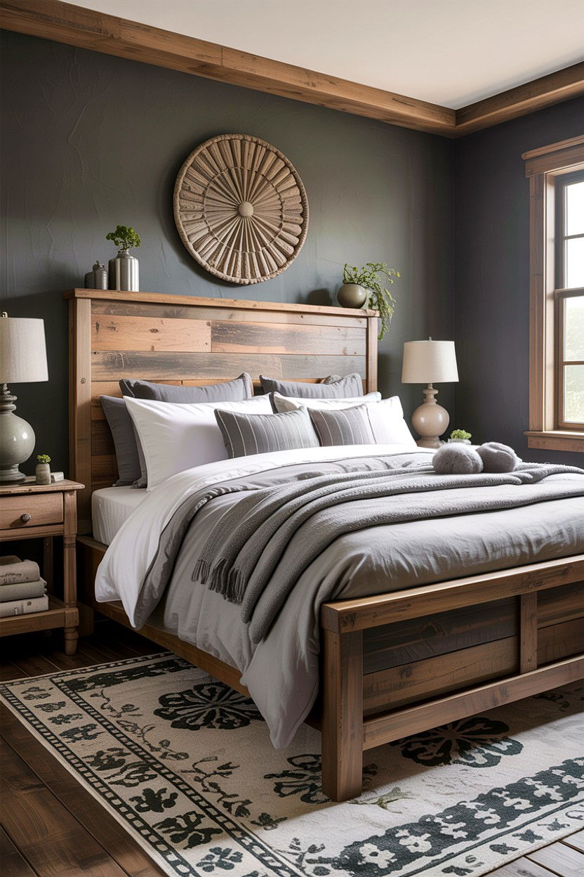 Gray Reclaimed Wood Bedroom - 30 rustic gray bedroom ideas