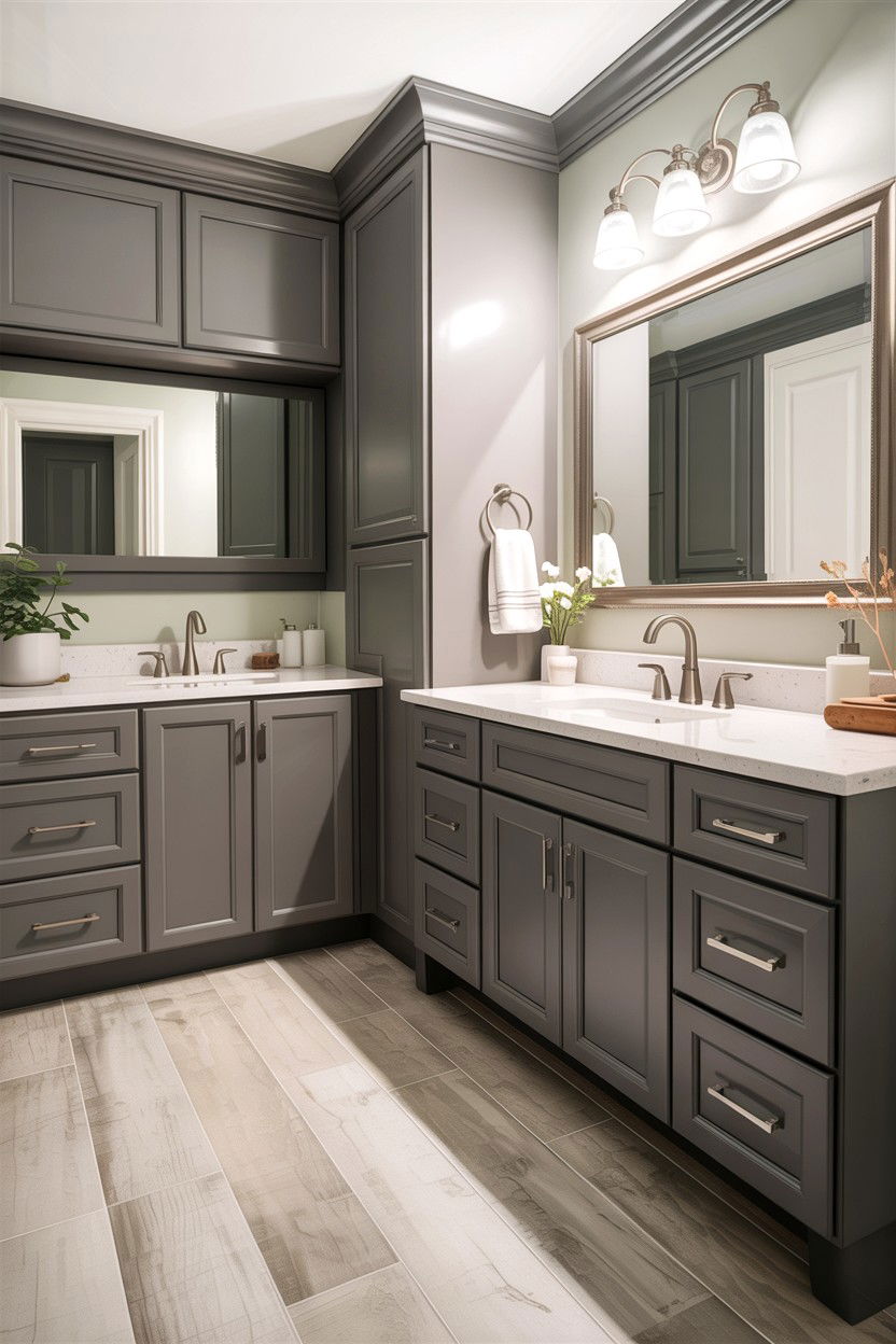 Gray Shaker Cabinet Bathroom - 30 Hampton bathroom ideas