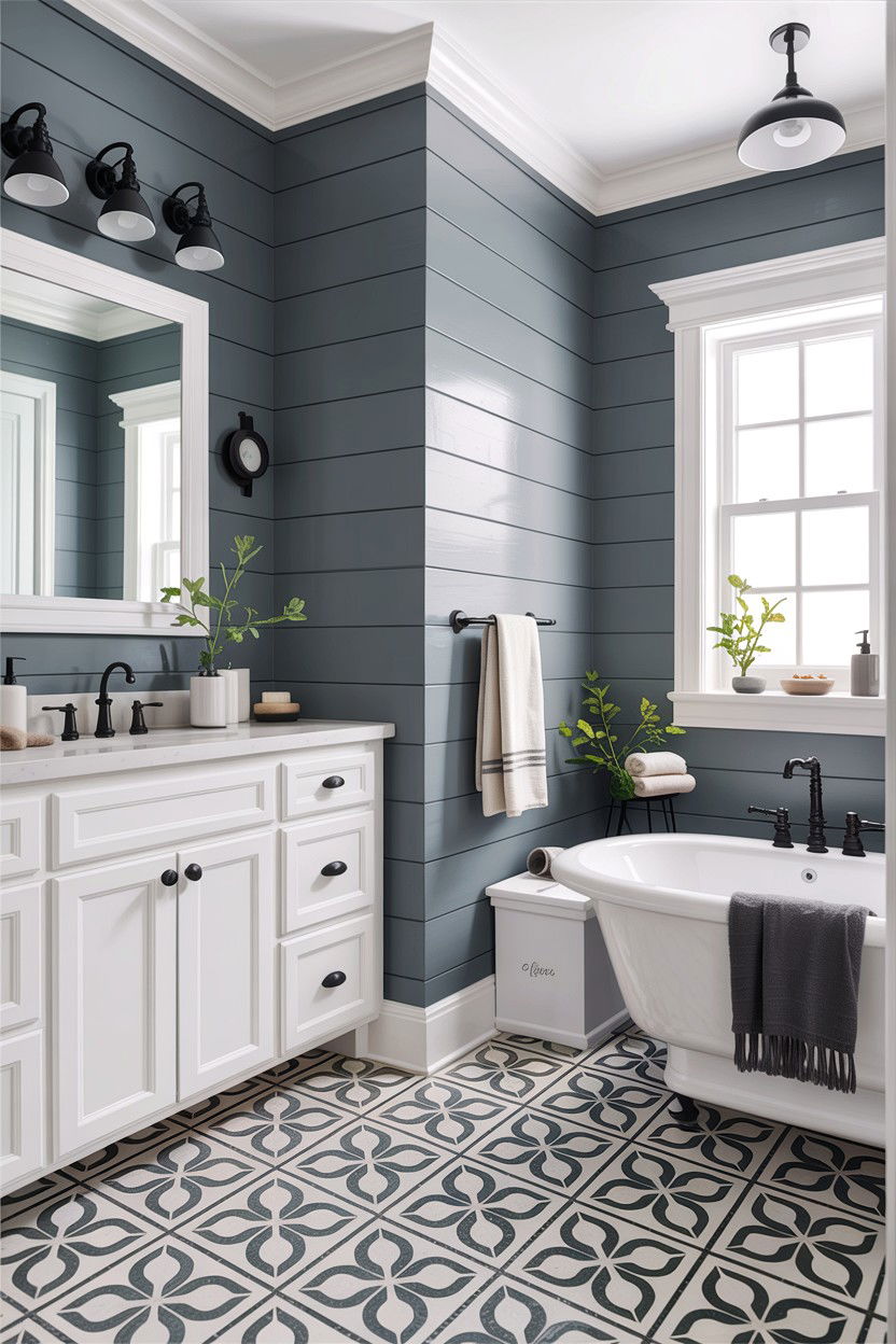 Gray Shiplap Bathroom - 30 gray bathroom ideas