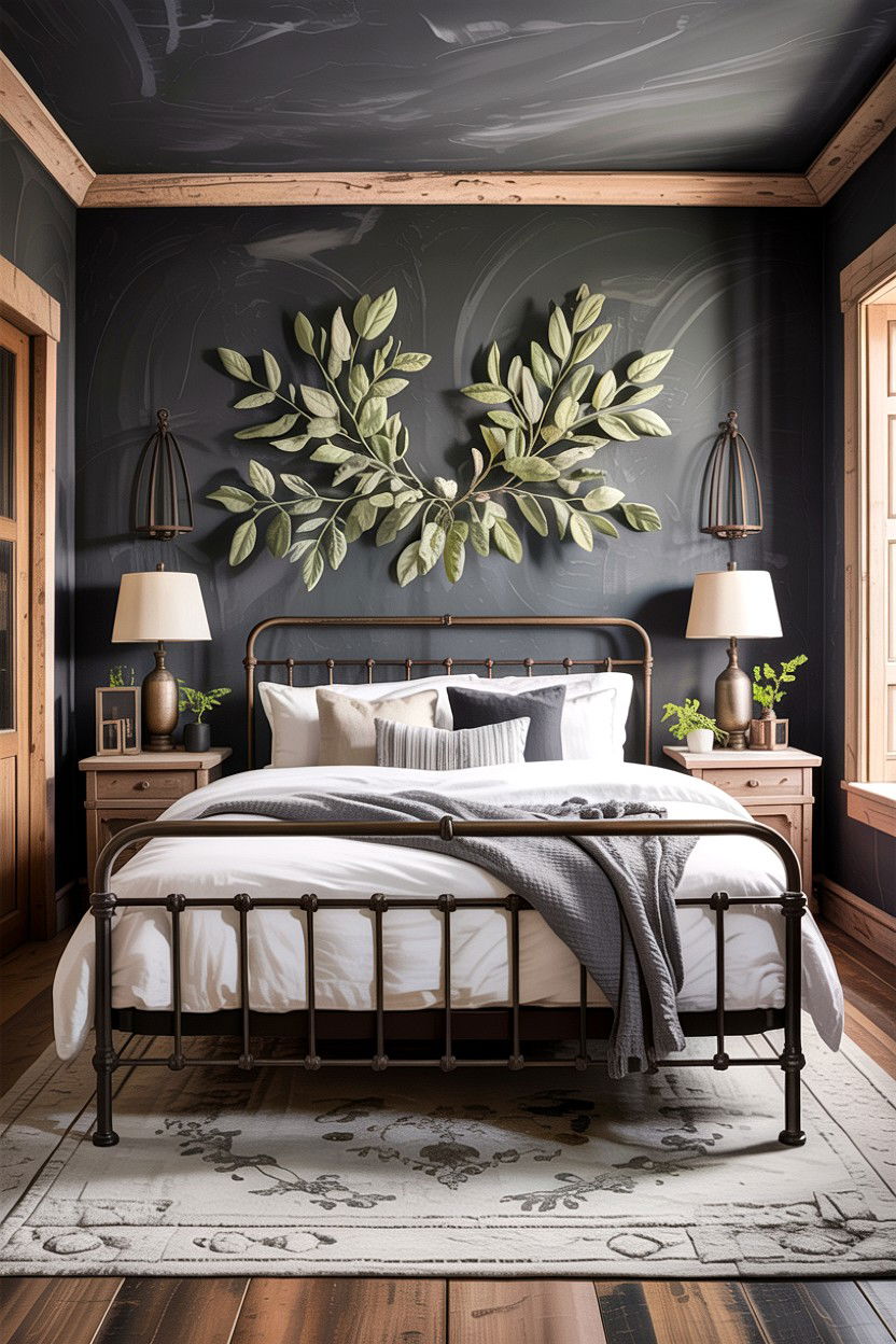 Gray Textured Wall Bedroom - 30 rustic gray bedroom ideas
