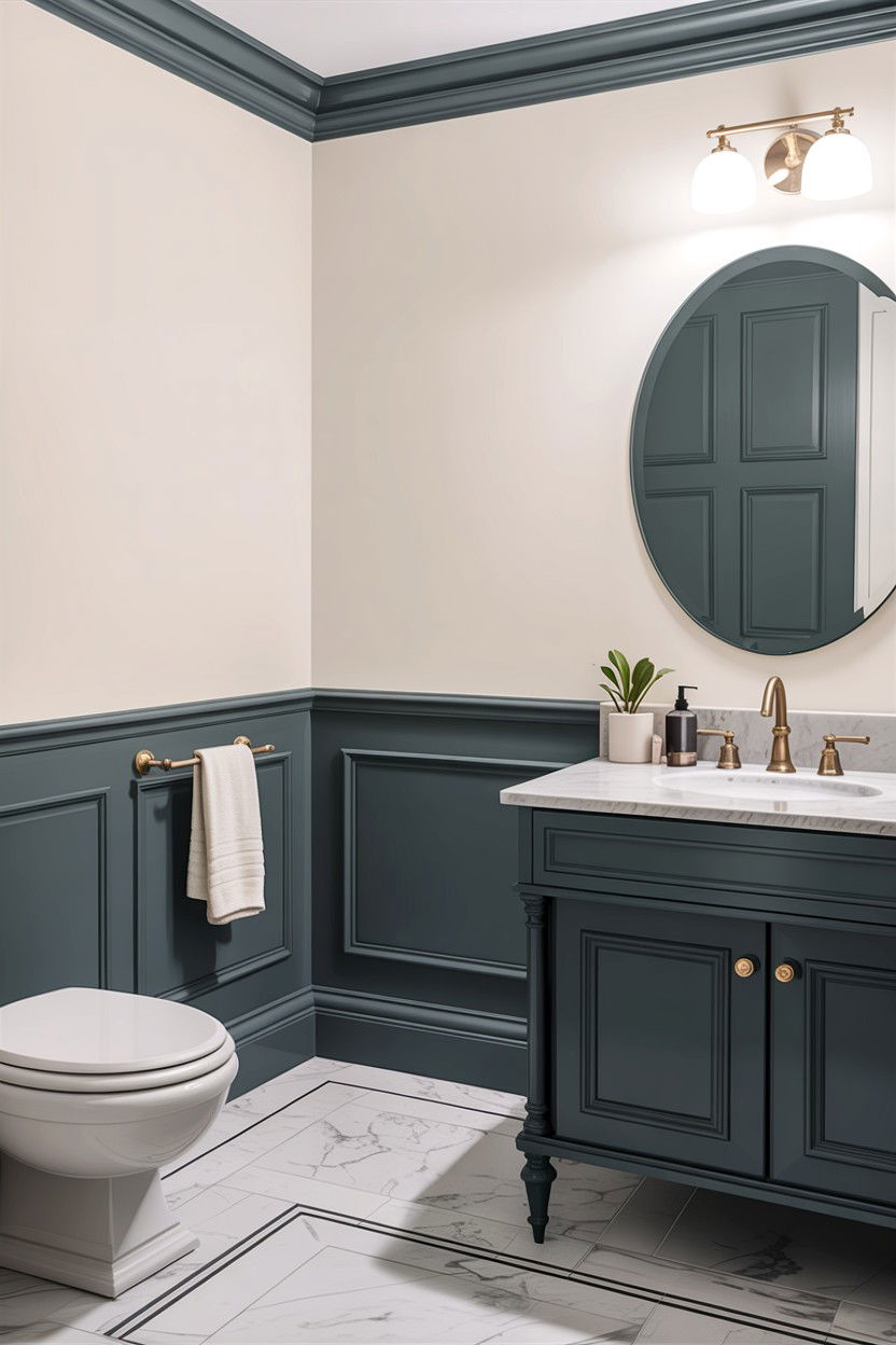 Gray Wainscoting Bathroom - 30 bathroom chair rail ideas