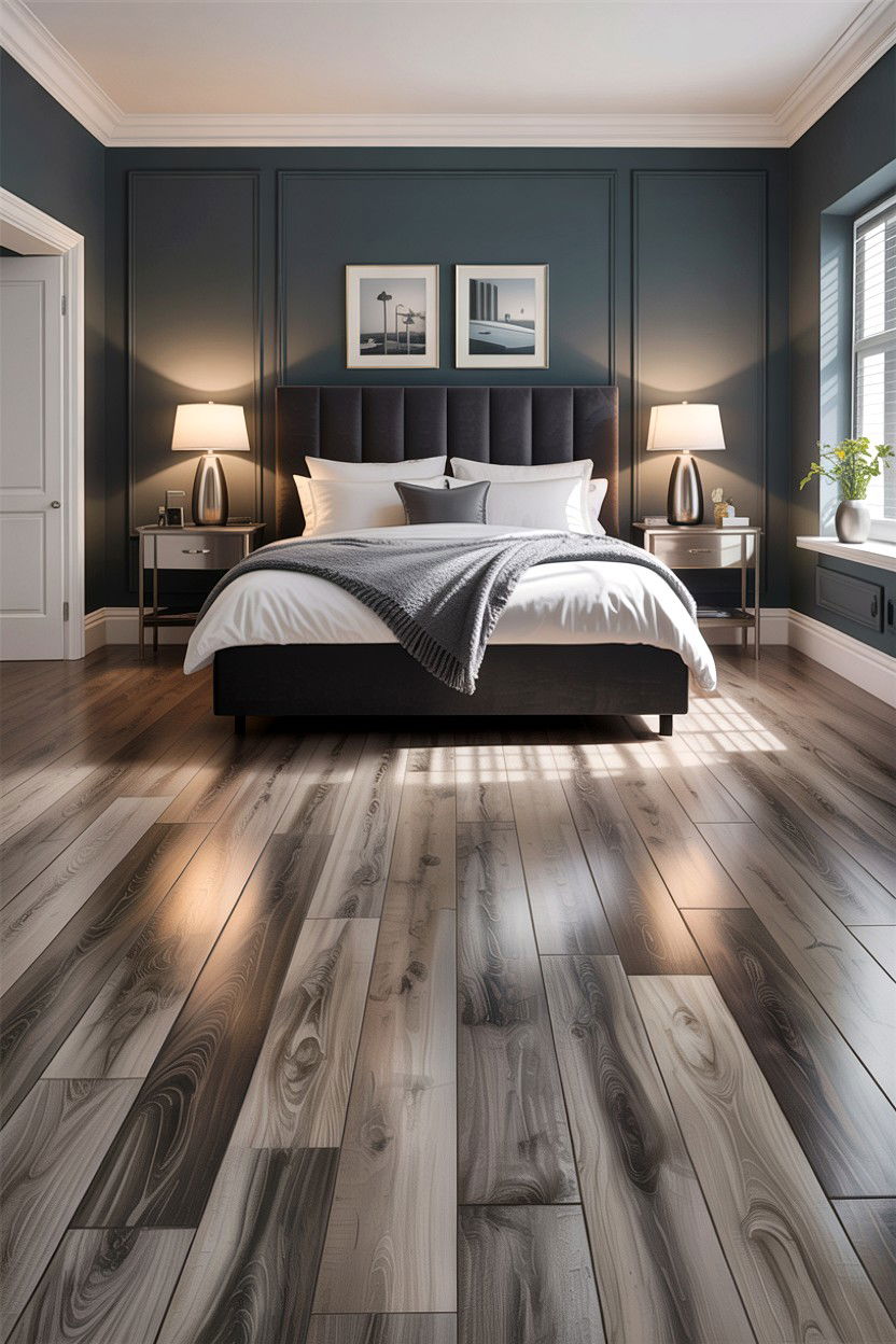 Gray Wood Laminate Flooring - 30 bedroom laminate flooring ideas