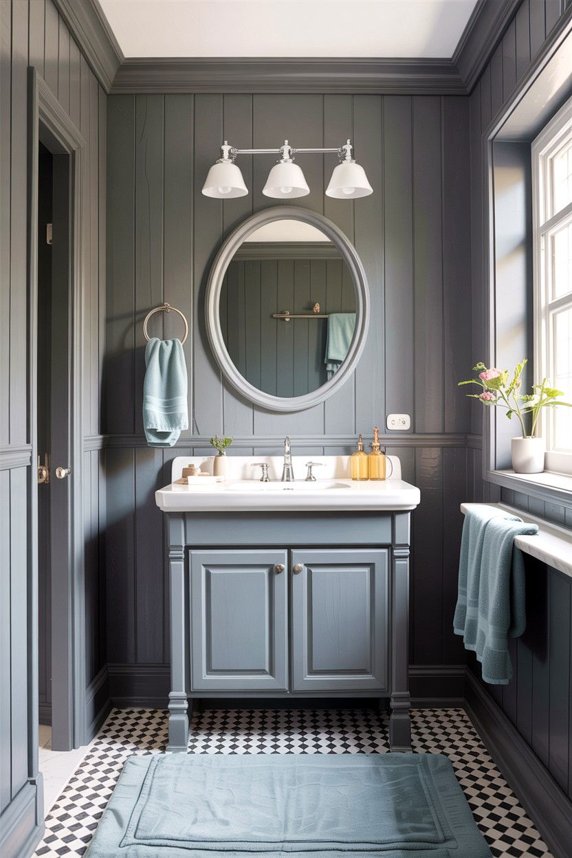 Gray board and batten bathroom - 30 bathroom board and batten ideas