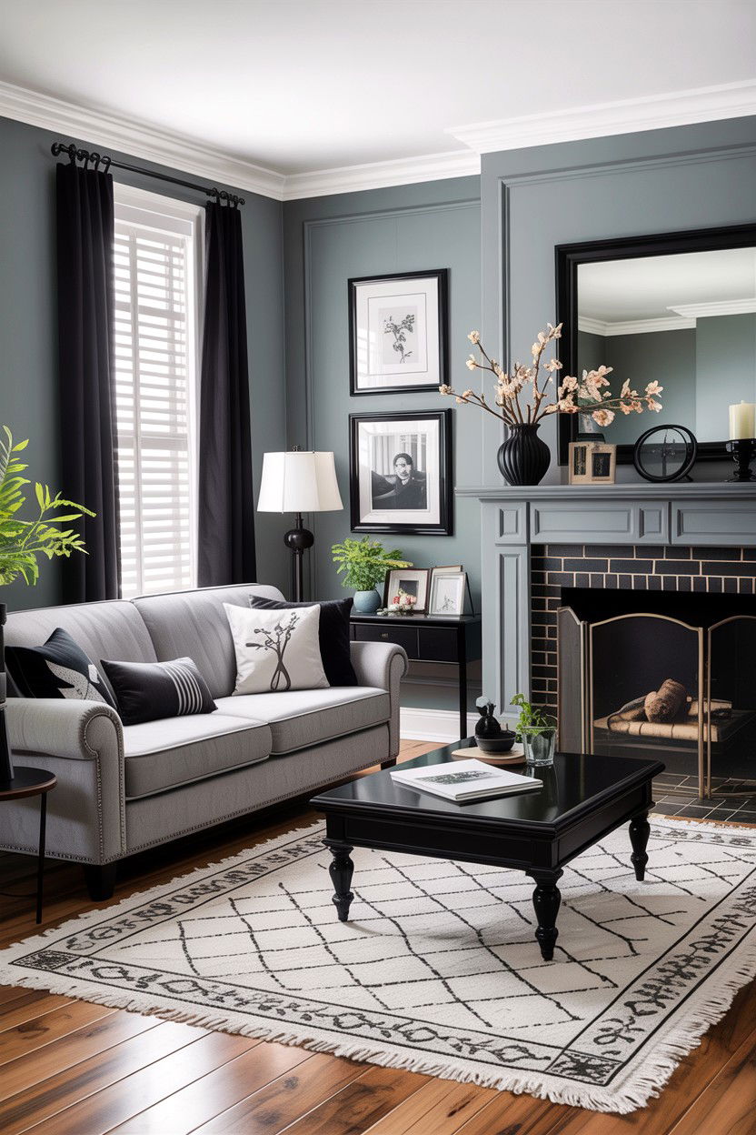 Gray living room with black accents - 30 traditional gray living room ideas
