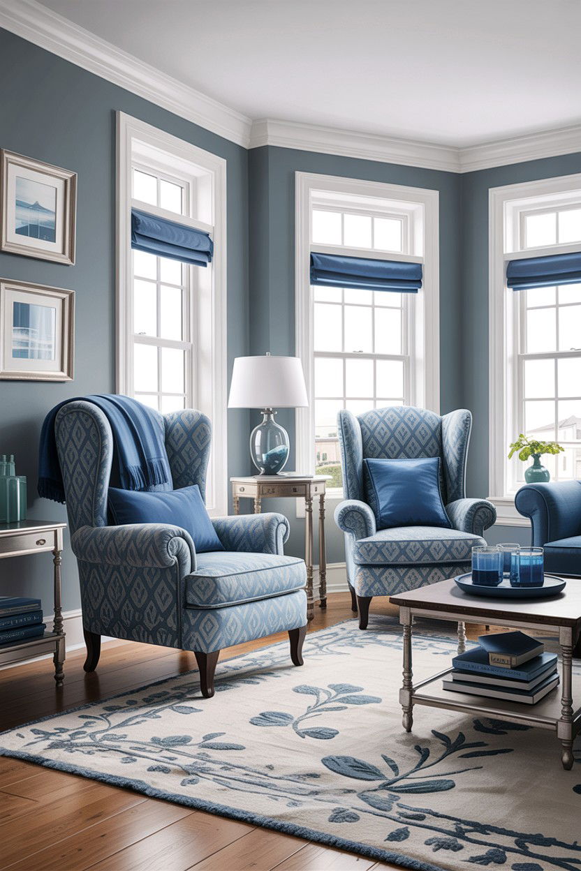 Gray living room with blue accents - 30 traditional gray living room ideas