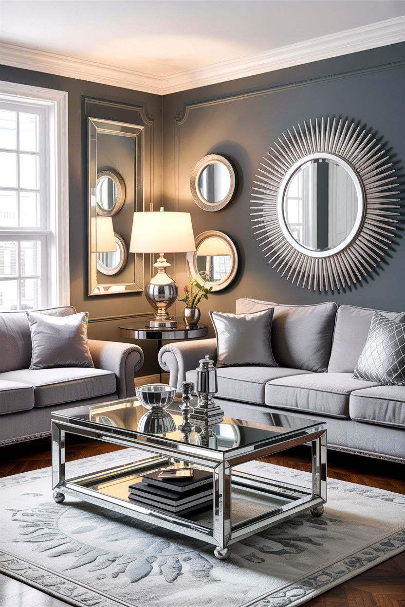 Gray living room with silver accents - 30 traditional gray living room ideas