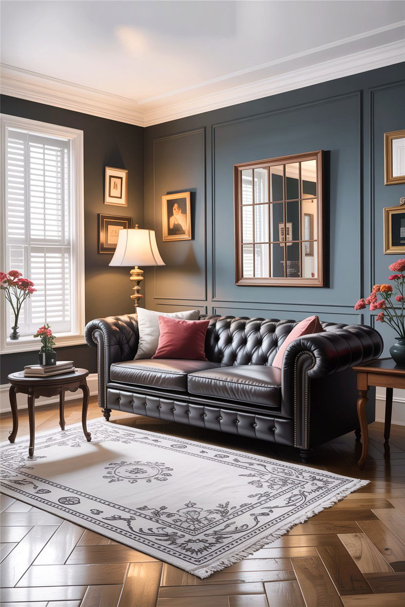 Gray living room with tufted sofa - 30 traditional gray living room ideas