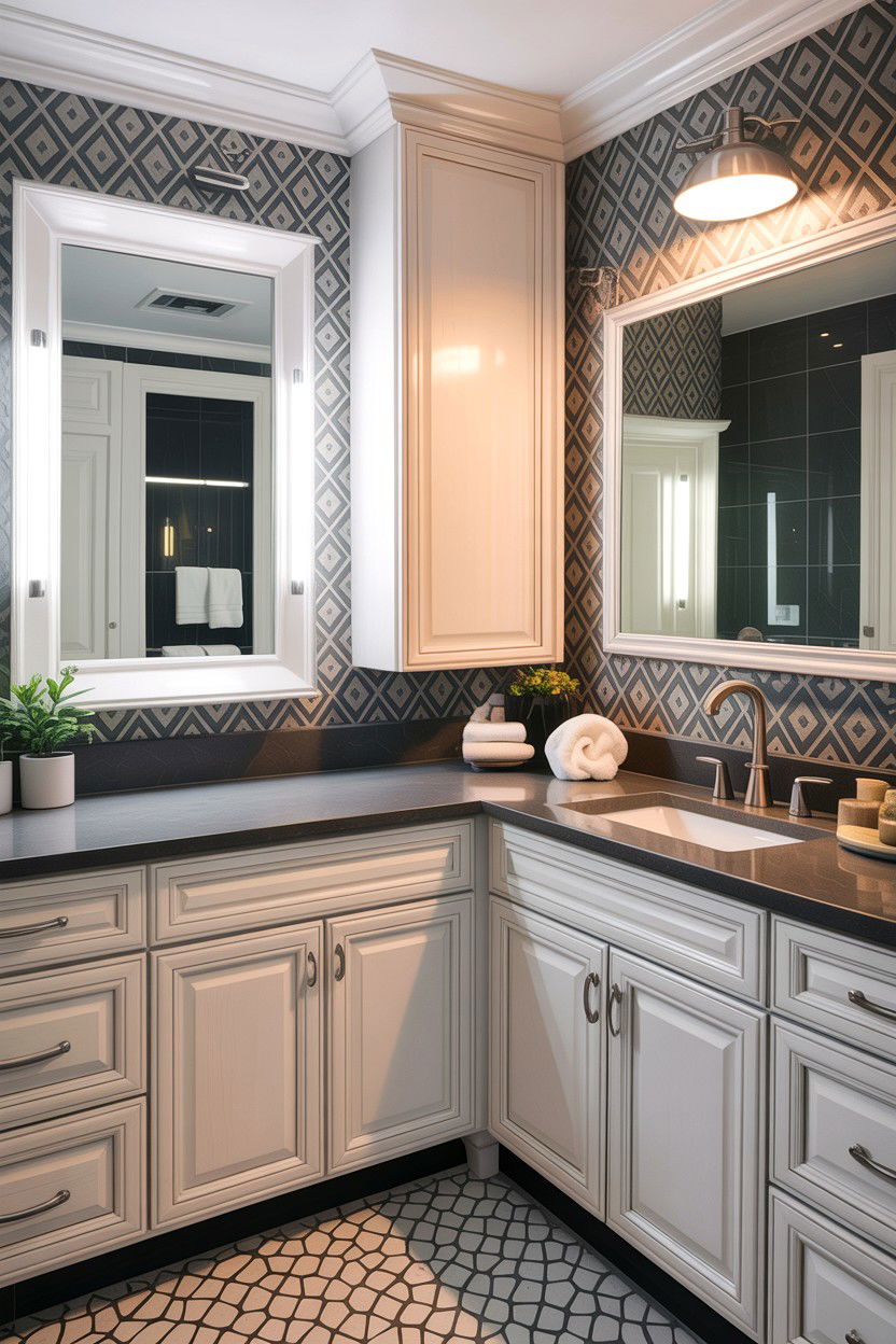 Gray quartz countertop bathroom - 30 gray and white bathroom ideas