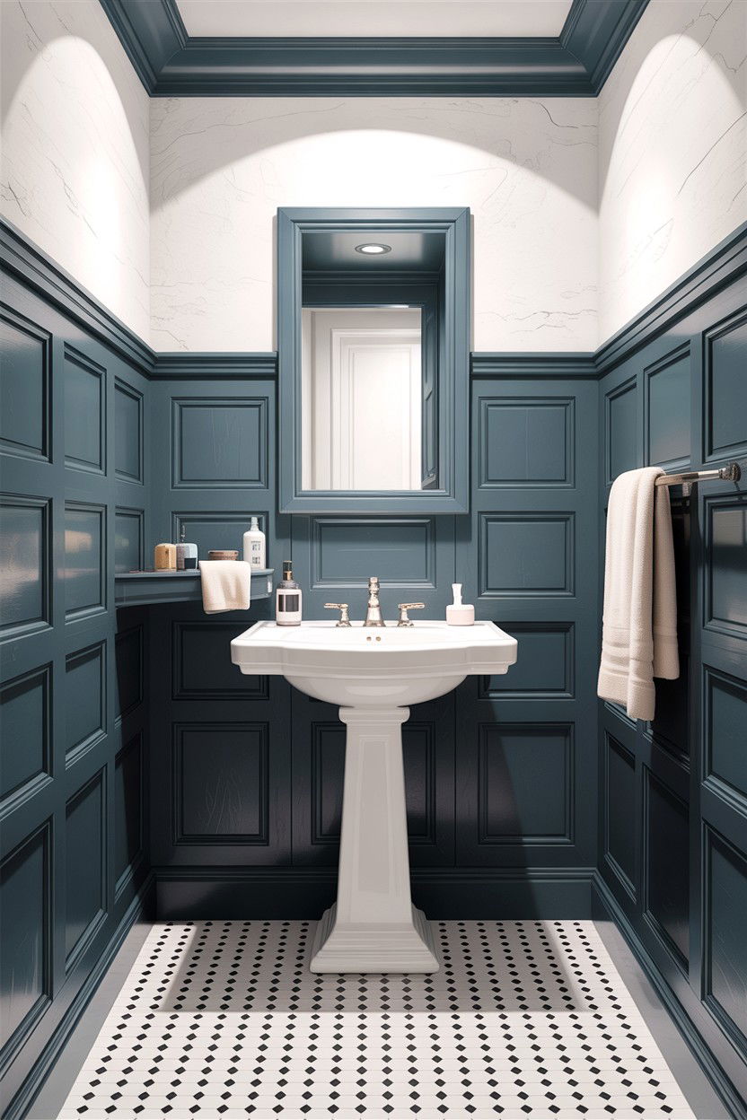 Gray wainscoting bathroom - 30 gray and white bathroom ideas