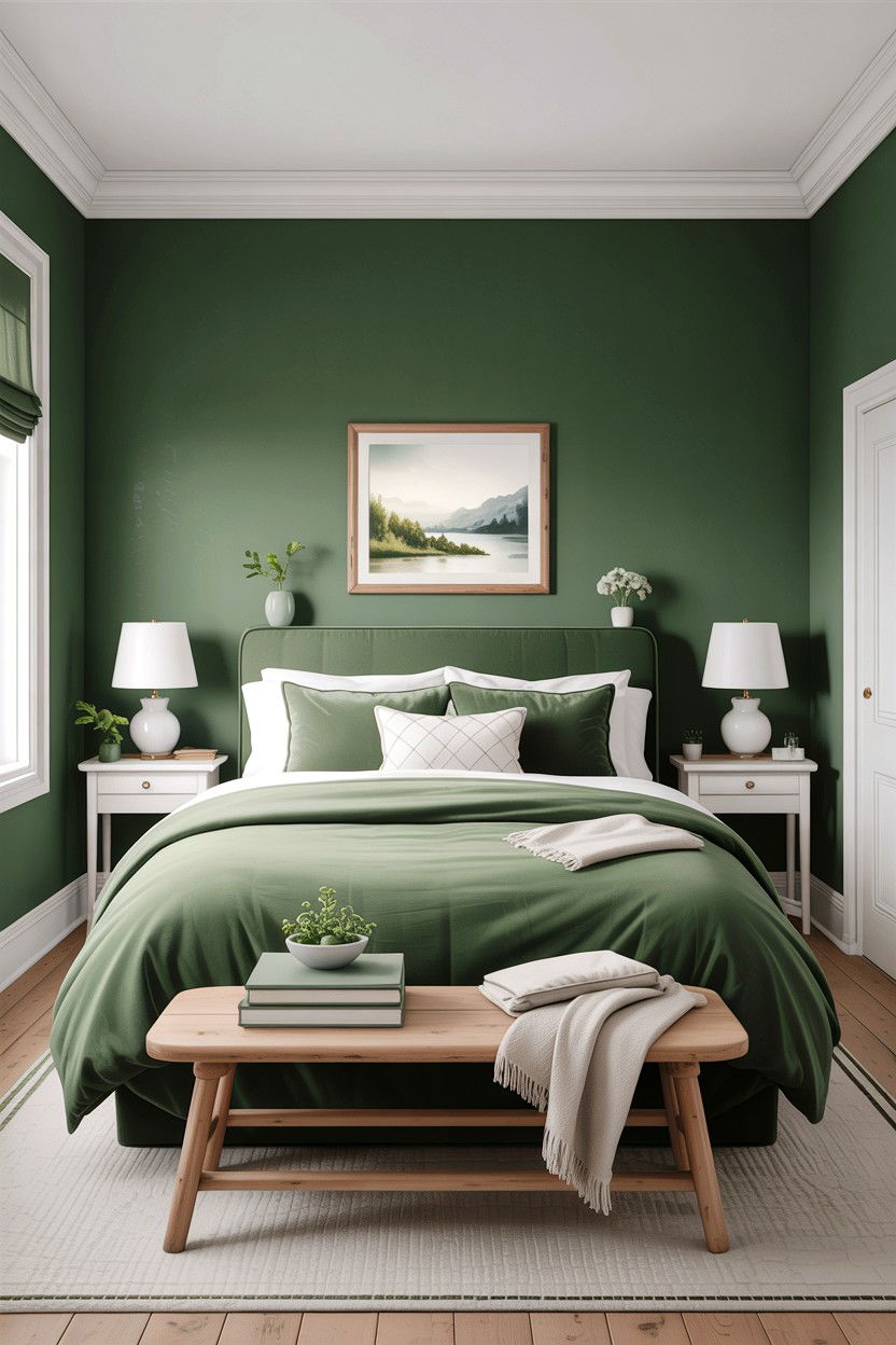 Green And White Bedroom - 30 scandinavian green bedroom ideas