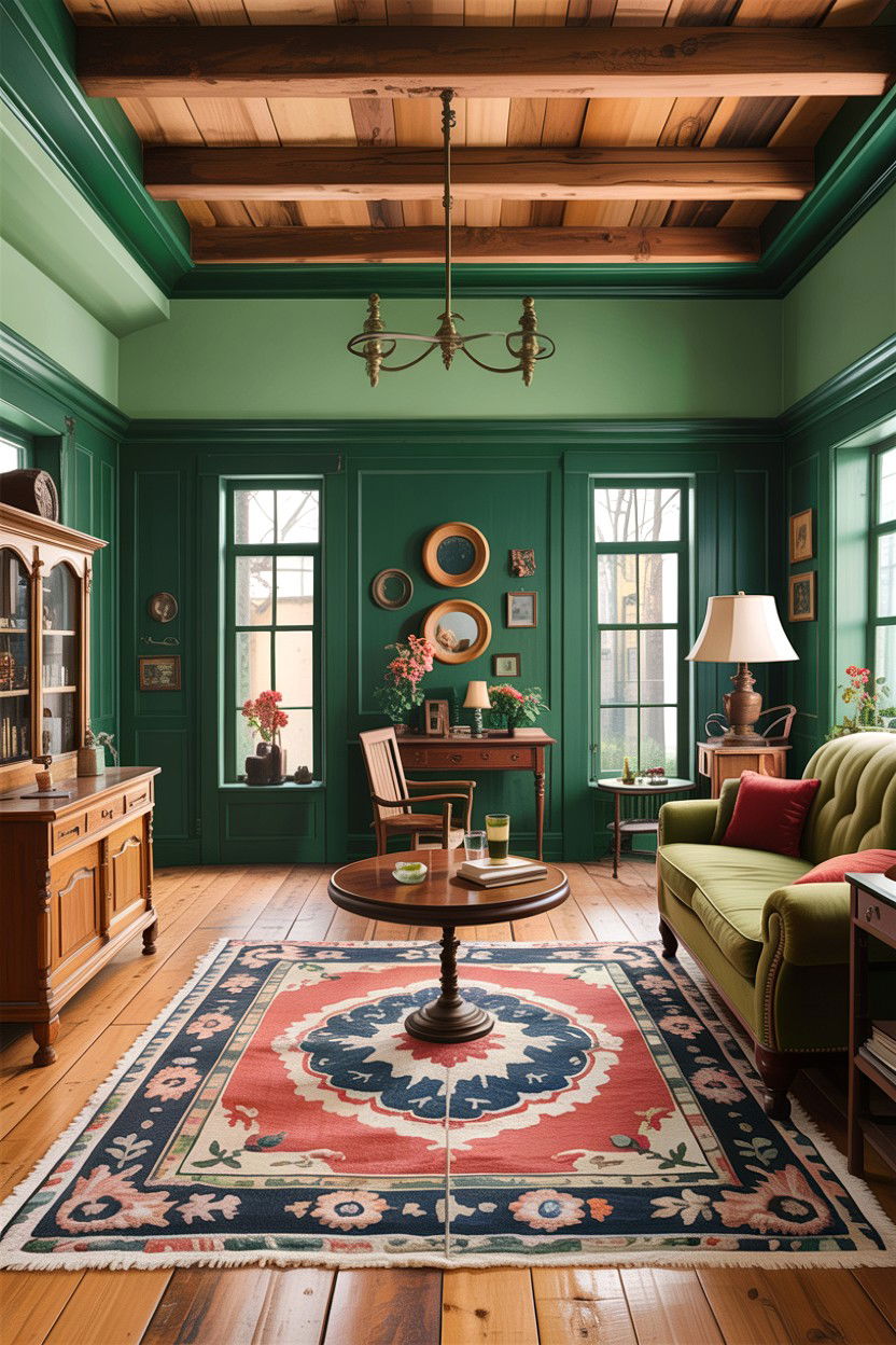 Green And Wood Living Room - 30 traditional green living room ideas