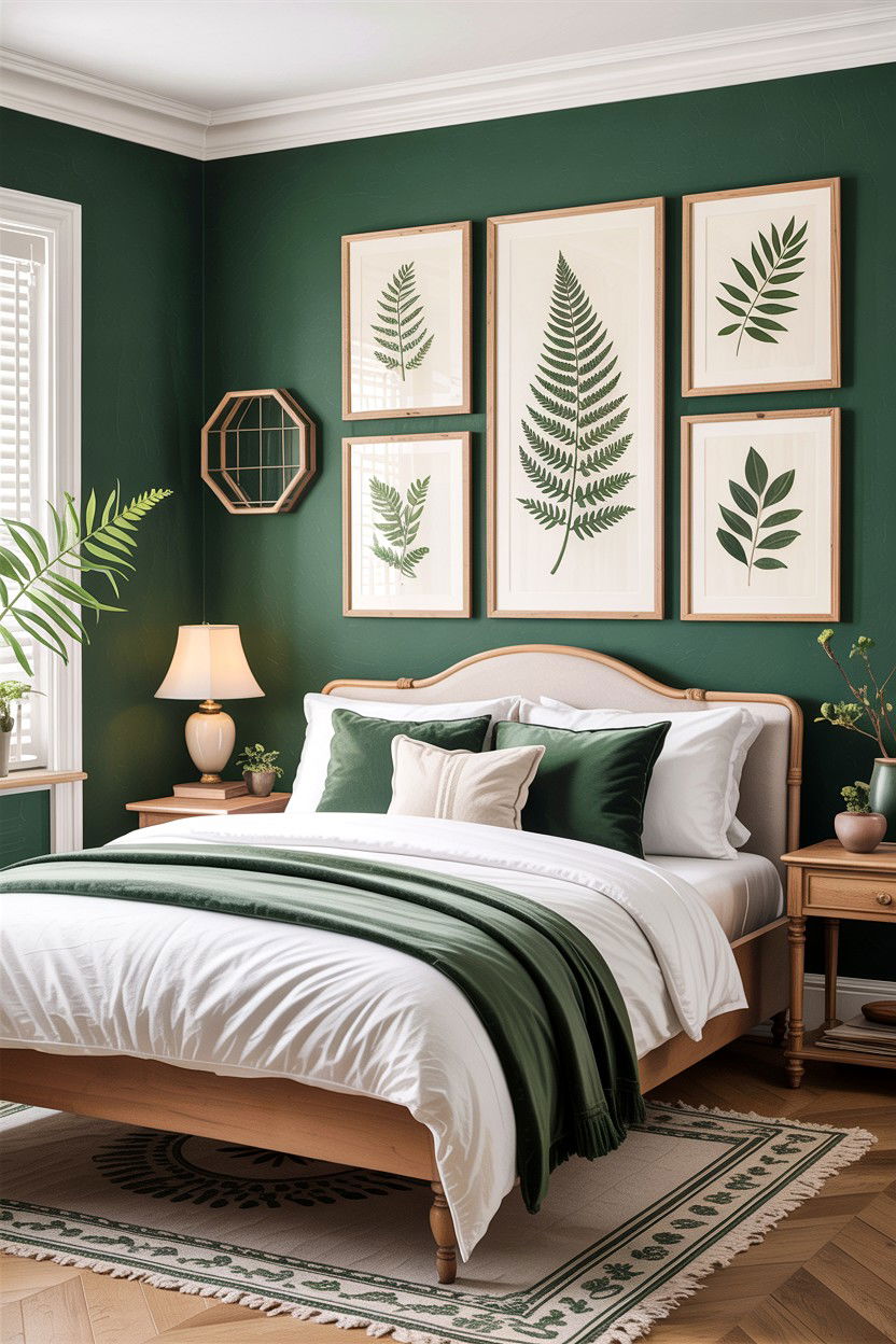 Green Bedroom Wall Art - 30 scandinavian green bedroom ideas