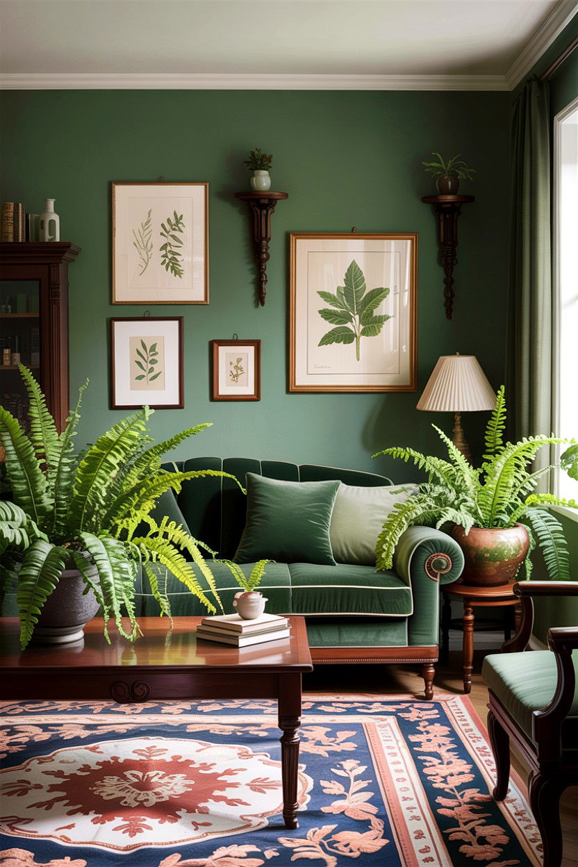 Green Edwardian living room - 30 Edwardian living room ideas