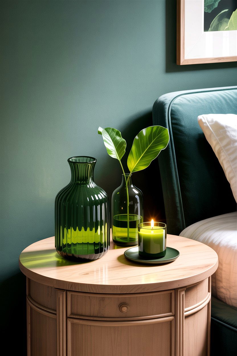 Green Nightstand Decor - 30 scandinavian green bedroom ideas