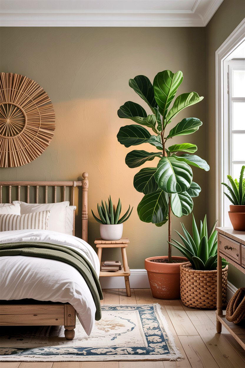 Green Plants Beige Bedroom - 30 bedroom beige walls