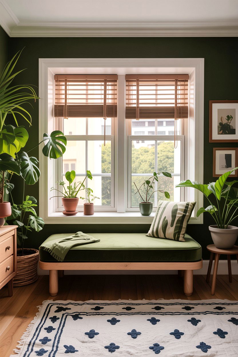 Green Window Bench - 30 bedroom window benches