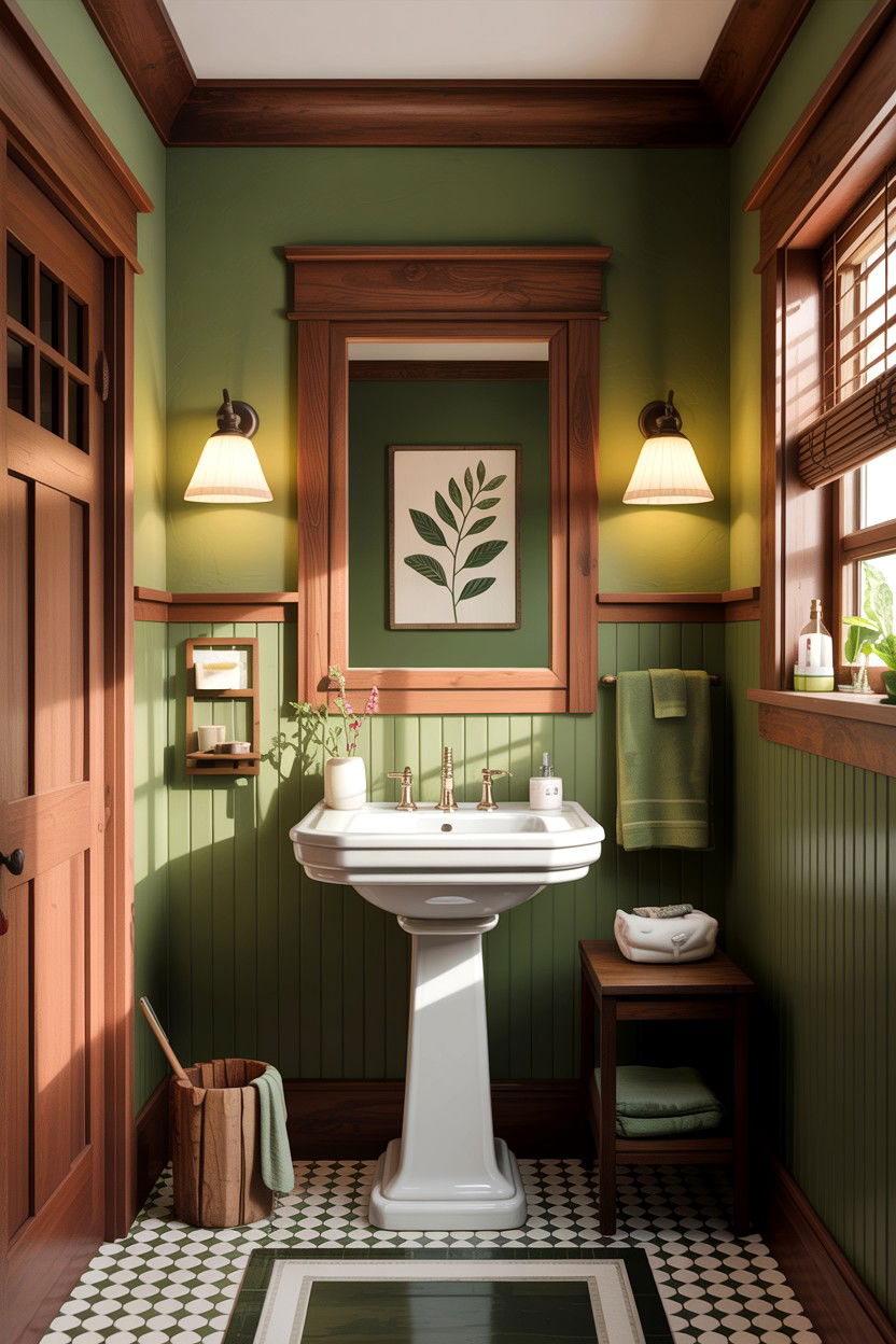Green craftsman bathroom - 30 craftsman bathroom ideas