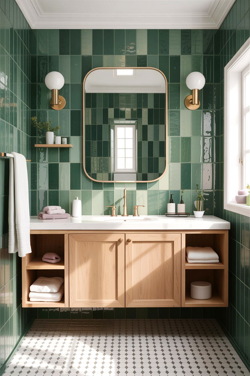 Green tile bathroom - 30 amazing bathroom ideas