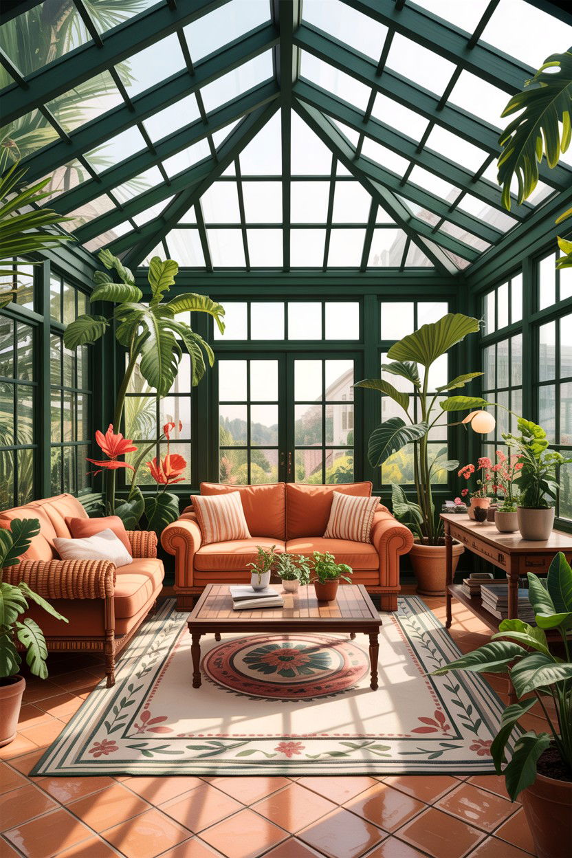 Greenhouse room - 30 garden themed living room ideas
