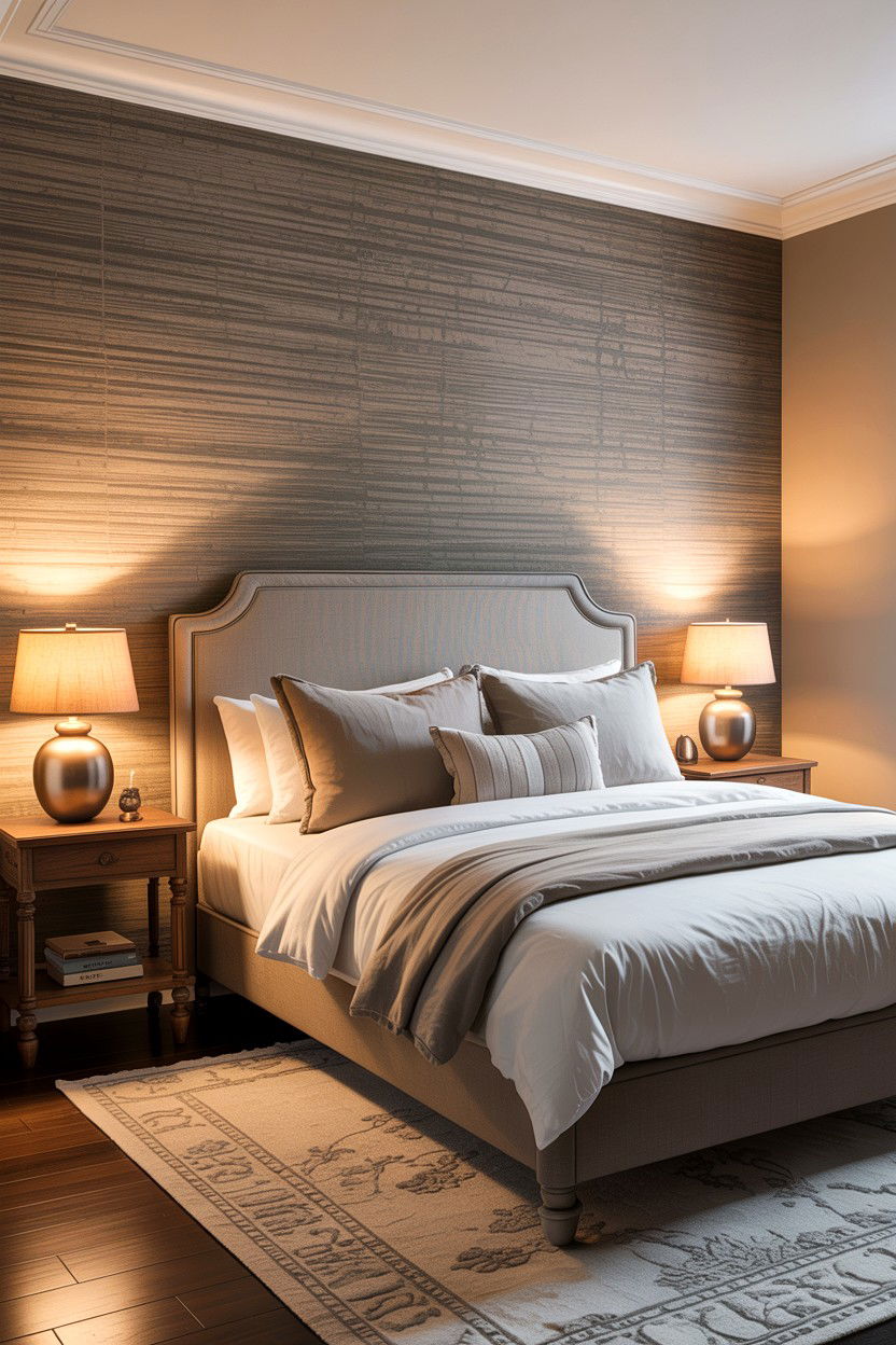 Greige Bedroom Textured Wallpaper - 30 greige bedroom ideas