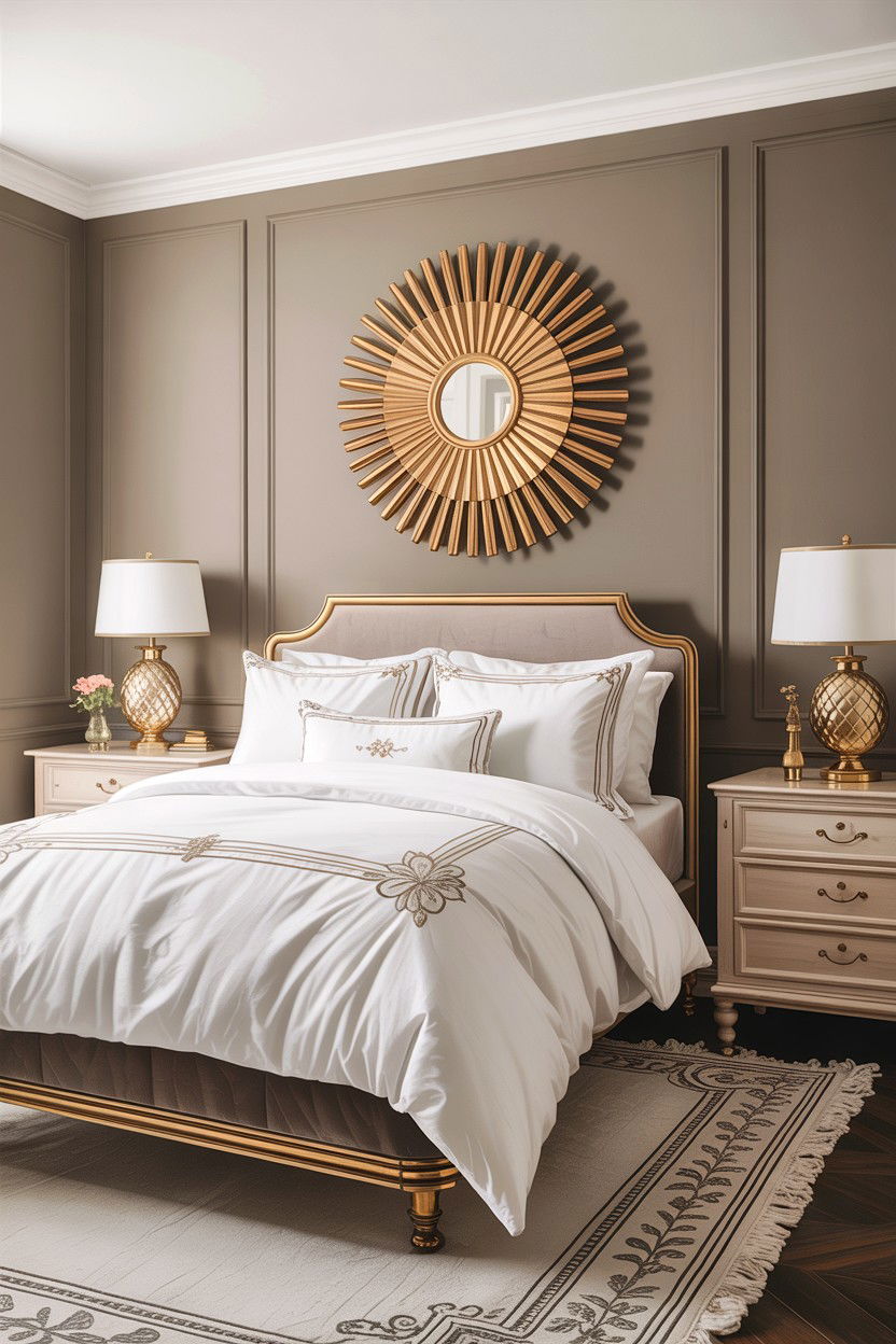 Greige and Gold Bedroom - 30 greige bedroom ideas