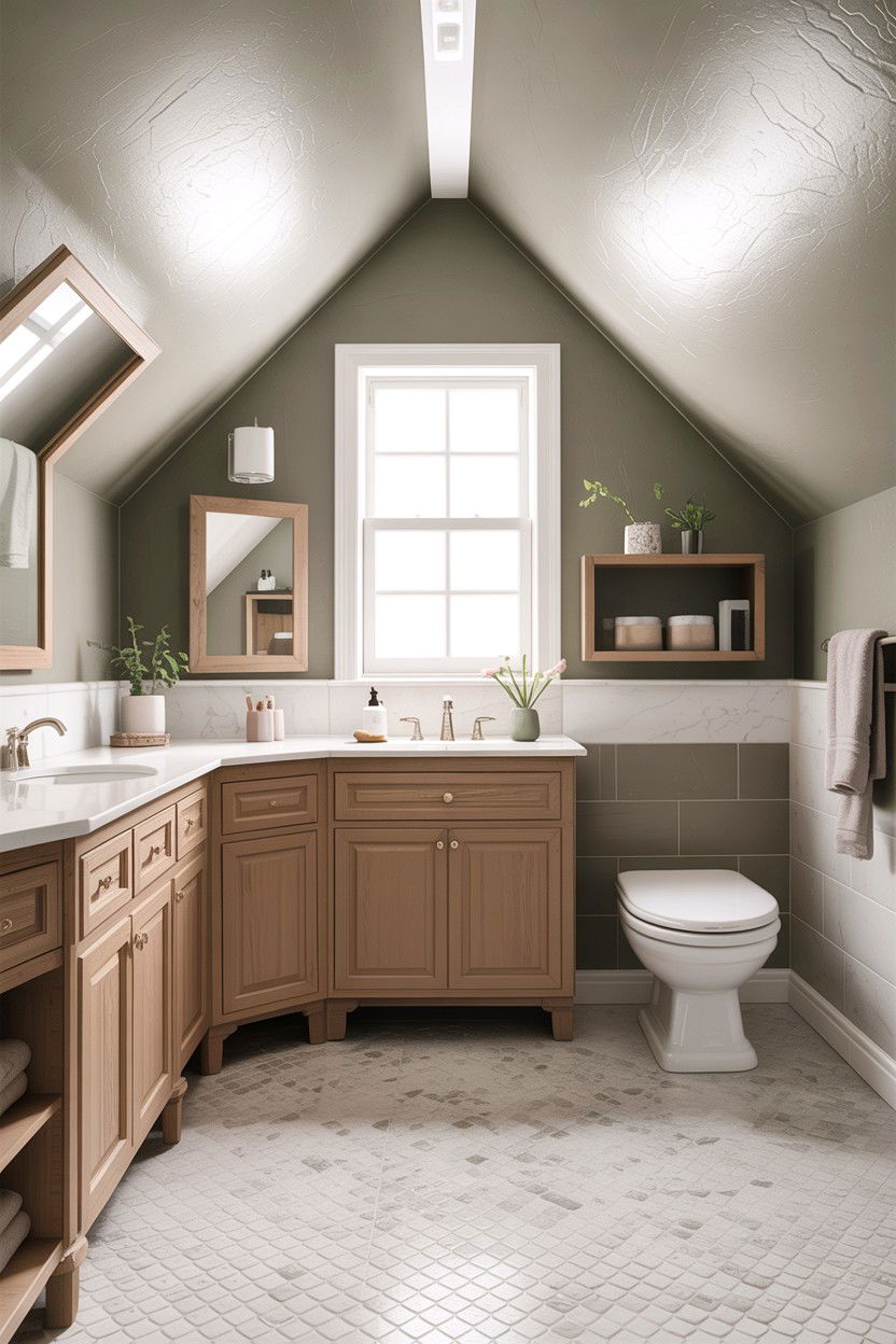 Greige attic bathroom - 30 greige bathroom ideas