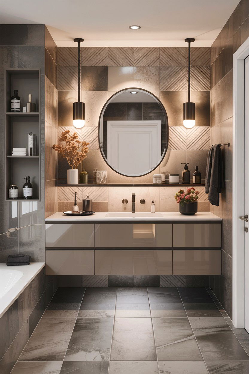 Greige contemporary bathroom - 30 greige bathroom ideas