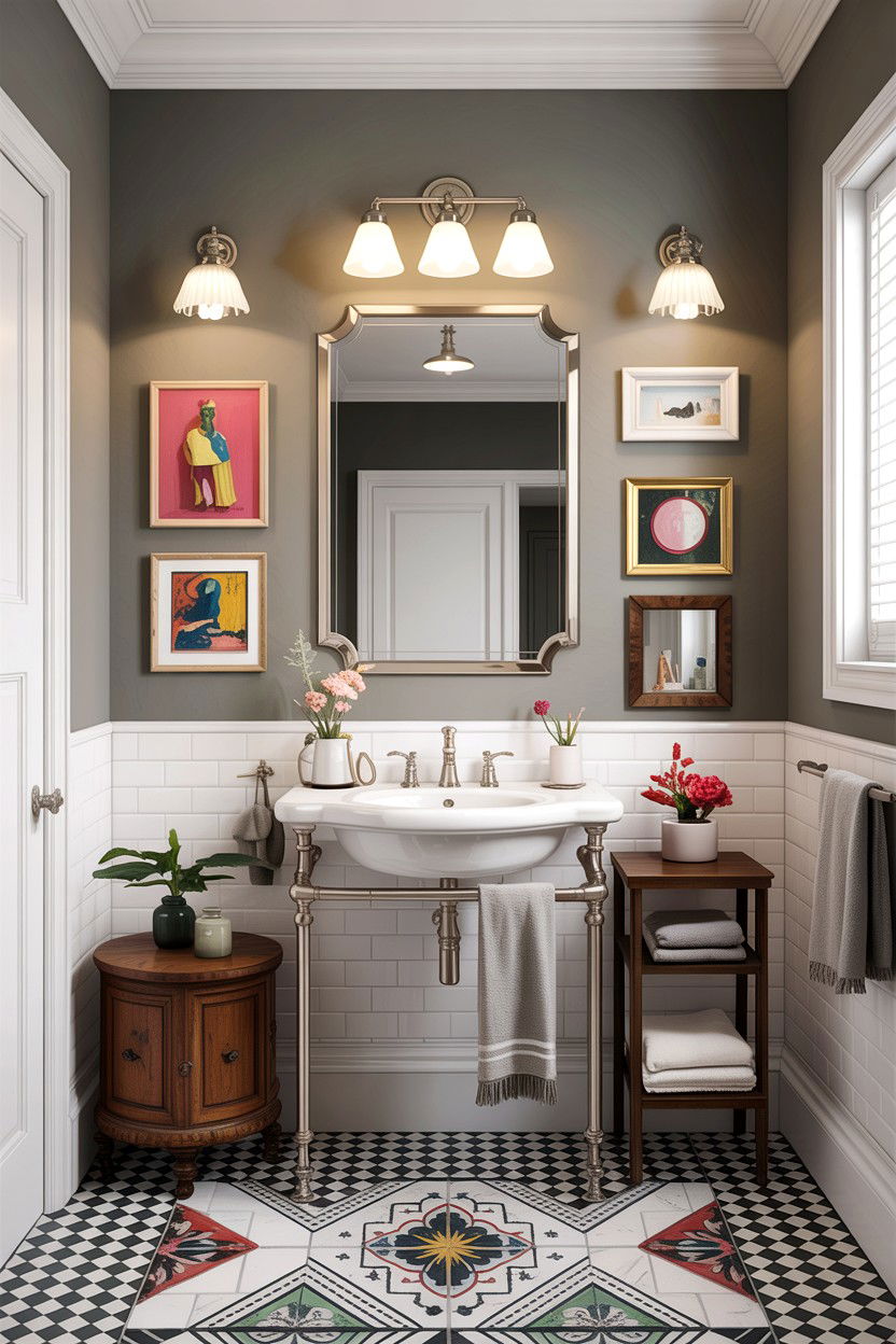 Greige eclectic bathroom - 30 greige bathroom ideas