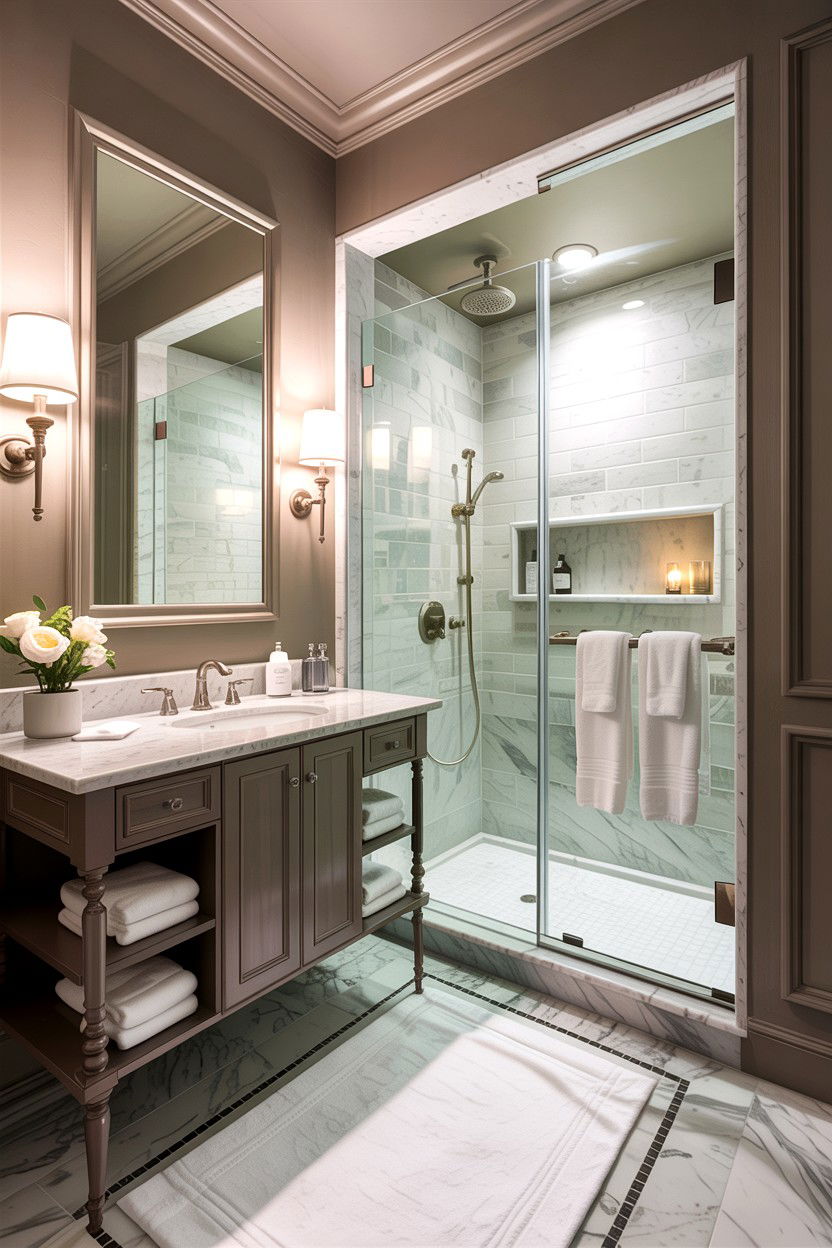 Greige hotel style bathroom - 30 greige bathroom ideas