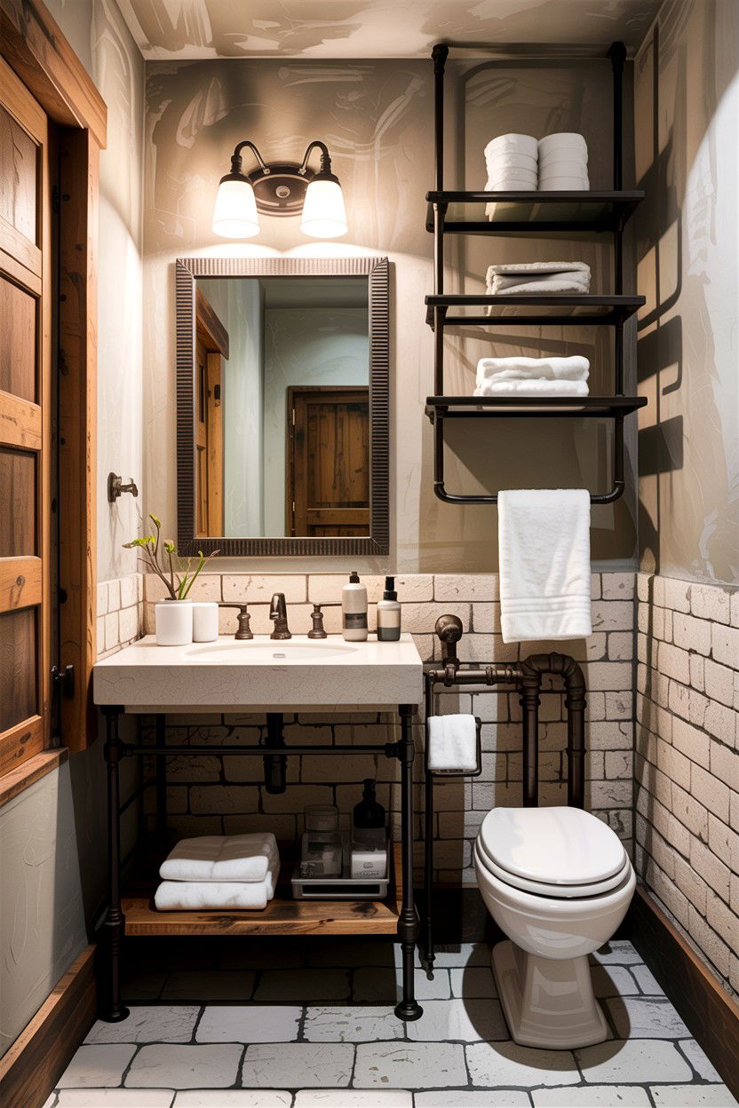 Greige industrial bathroom - 30 greige bathroom ideas