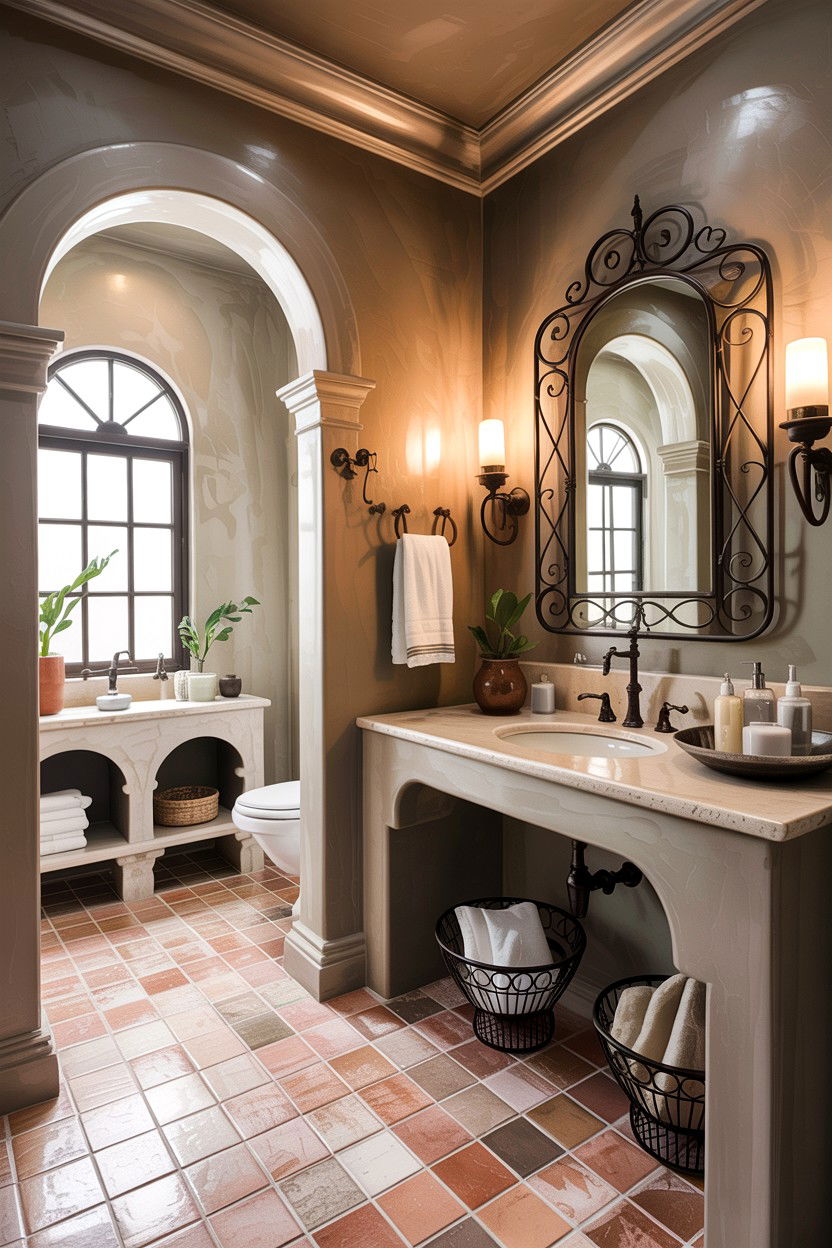 Greige mediterranean bathroom - 30 greige bathroom ideas