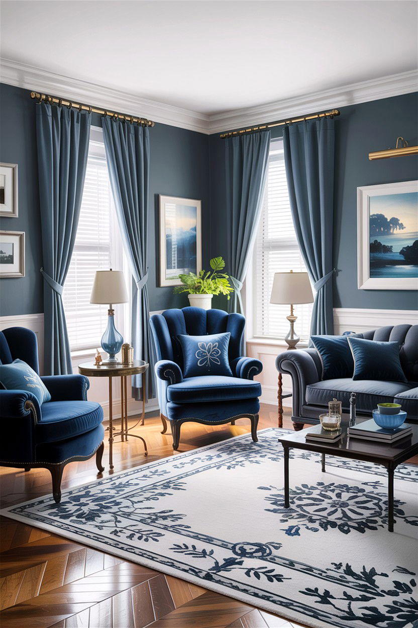 Grey And Blue Traditional Living Room - 30 traditional grey living room ideas