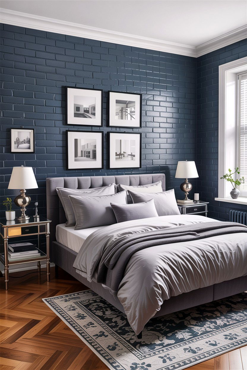 Grey Brick Bedroom - 30 exposed brick bedroom ideas