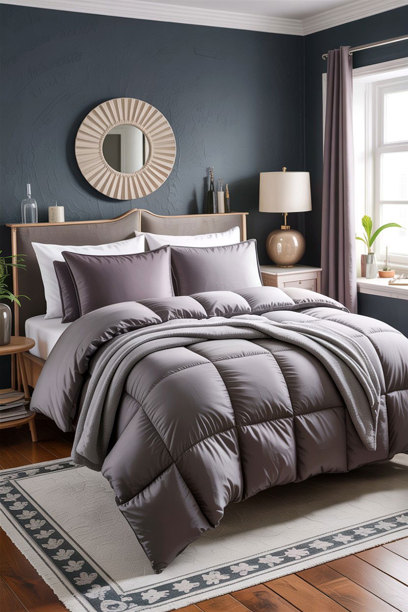 Grey Comforter Set - 30 bedroom bedding ideas