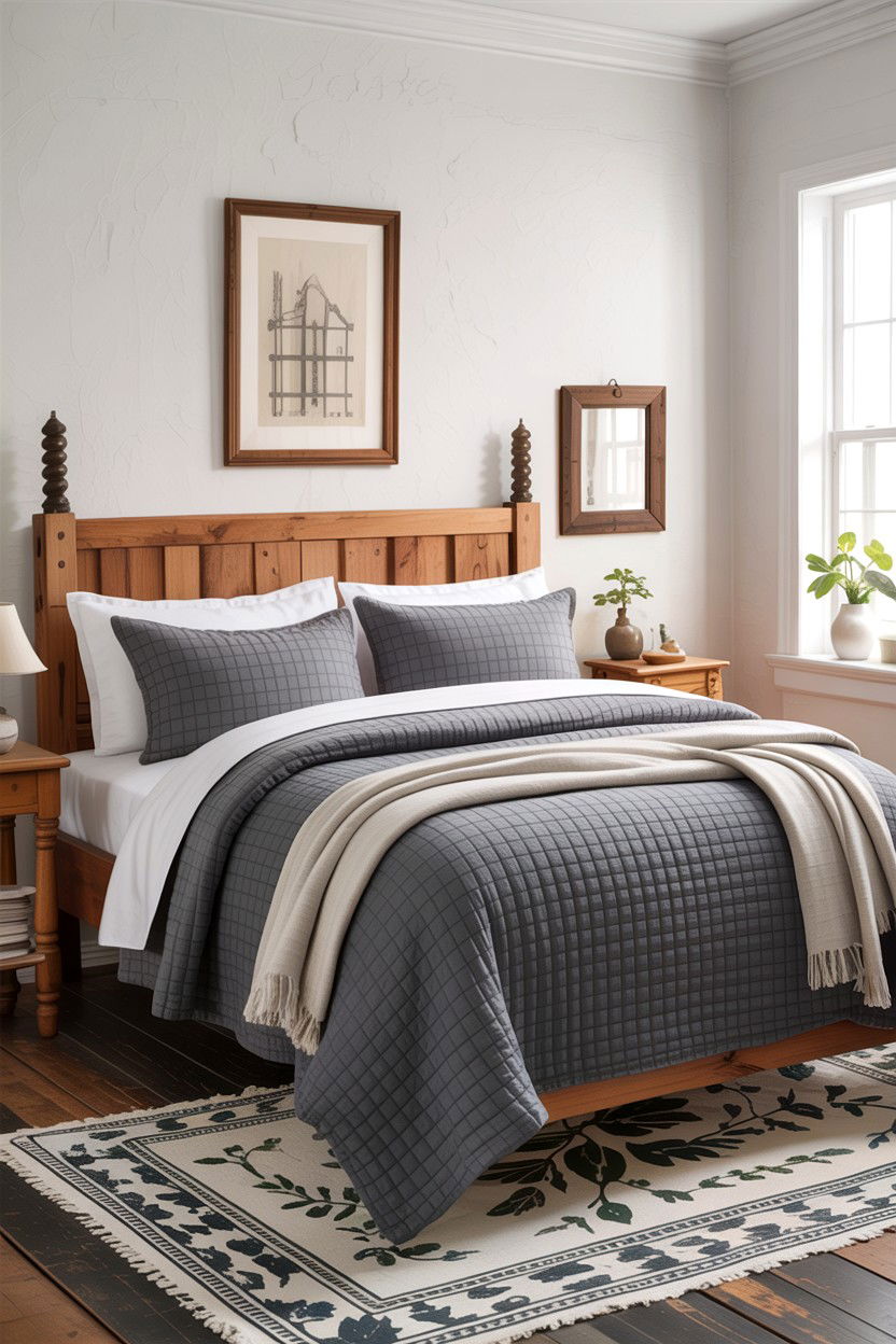 Grey Cotton Coverlet - 30 bedroom coverlets