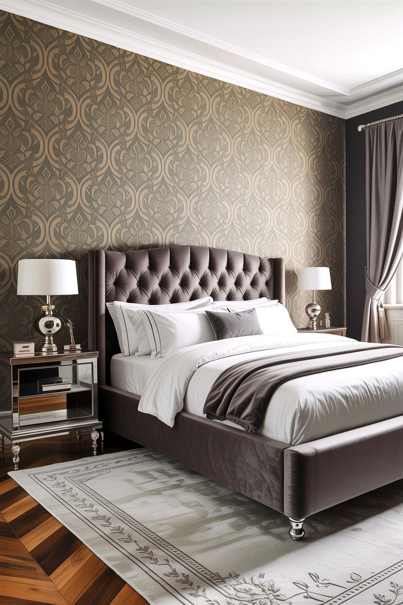 Grey Damask Wallpaper - 30 bedroom damask wallpapers