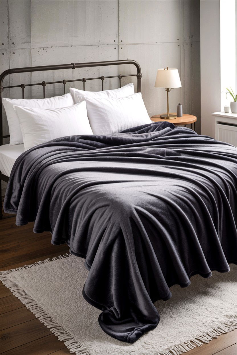 Grey Flannel Fleece Blanket - 30 bedroom fleece blankets