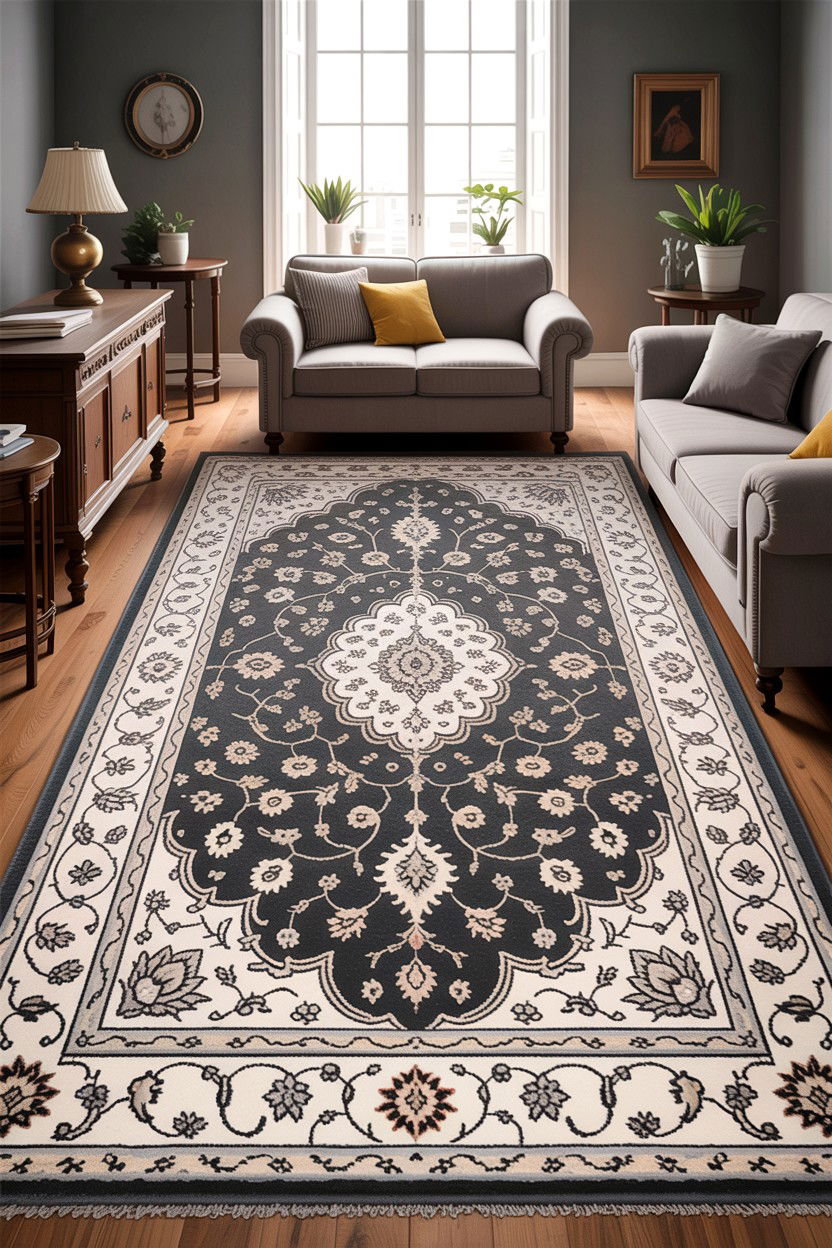 Grey Living Room Area Rug - 30 traditional grey living room ideas