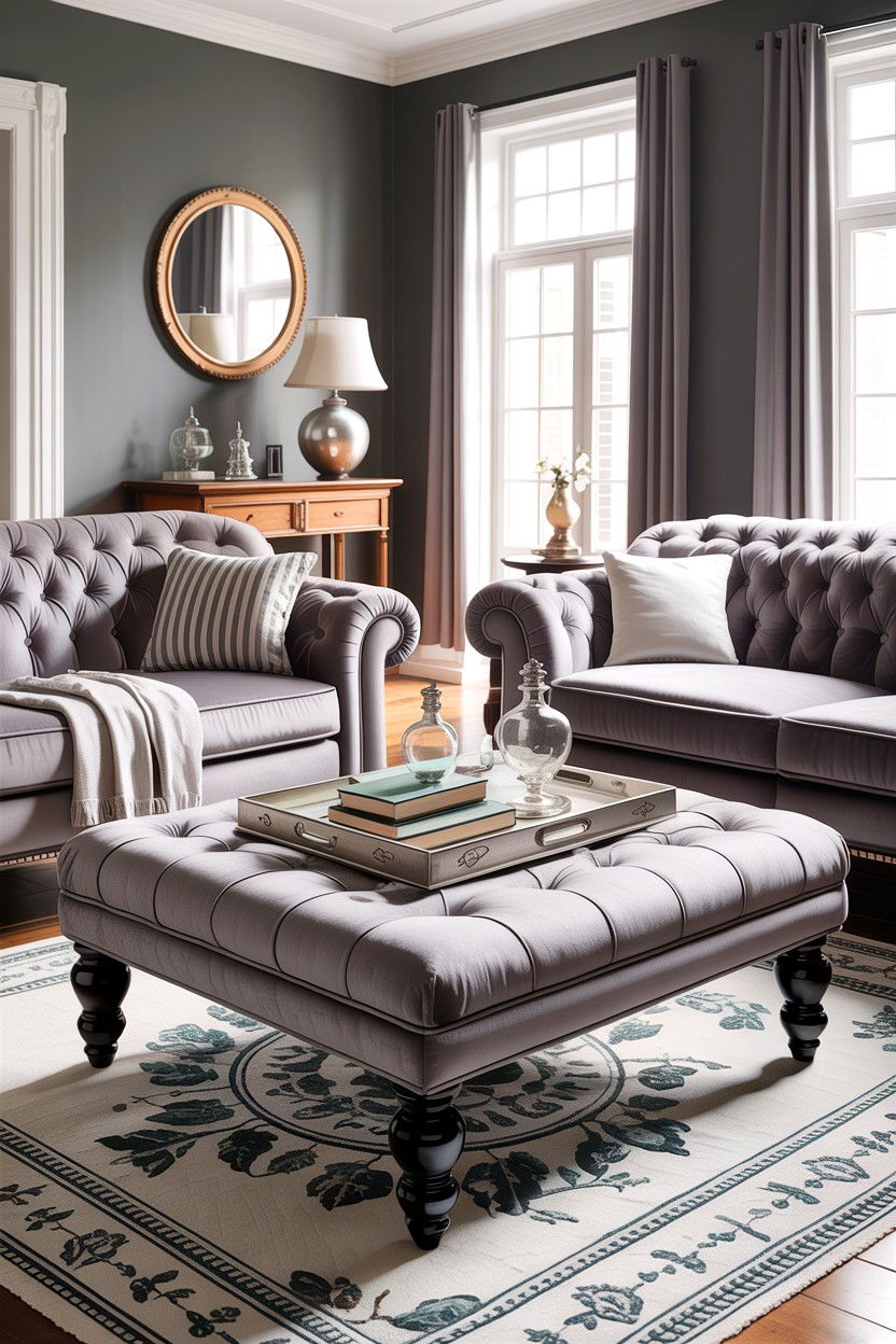 Grey Living Room Ottoman Coffee Table - 30 traditional grey living room ideas