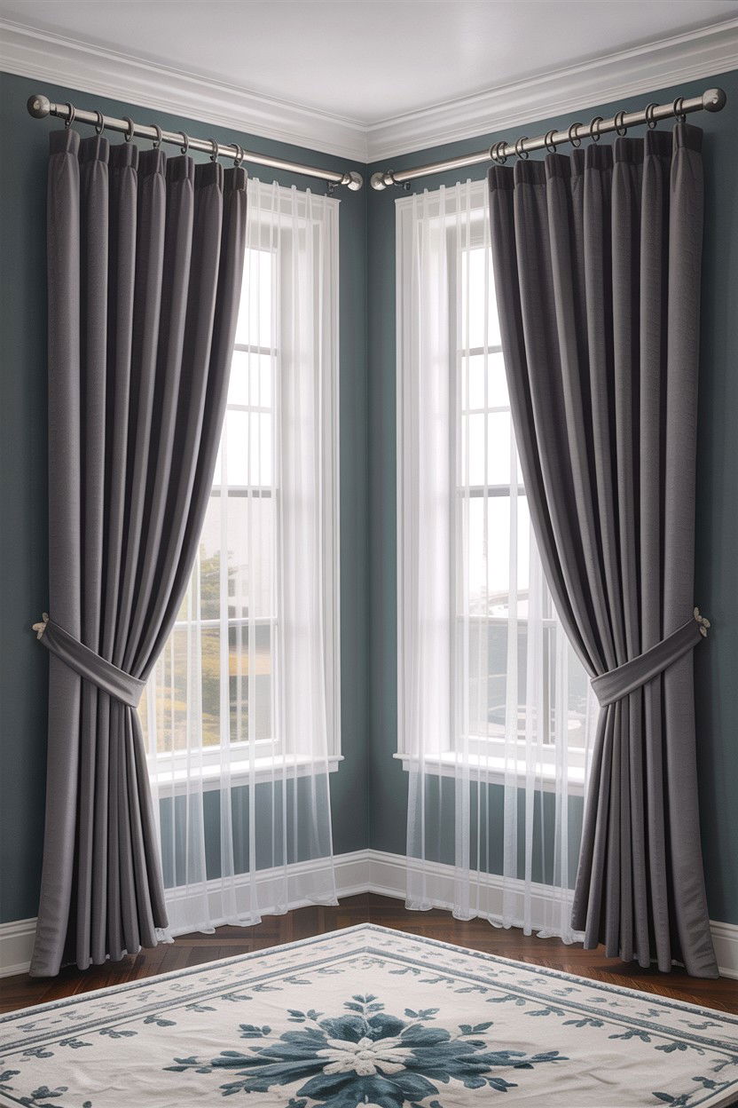 Grey Living Room Window Treatments - 30 traditional grey living room ideas