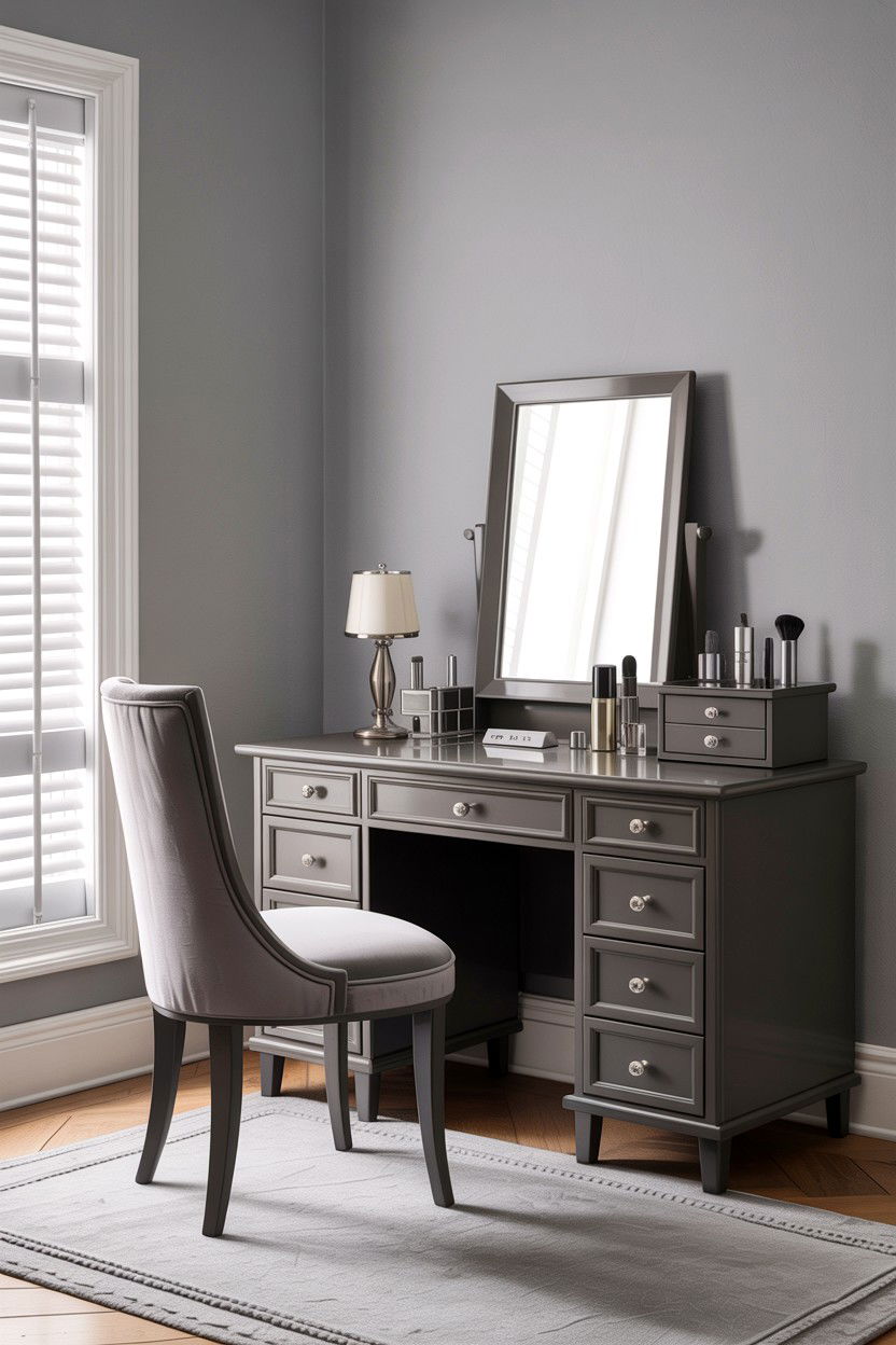 Grey Makeup Vanity - 30 bedroom vanity tables