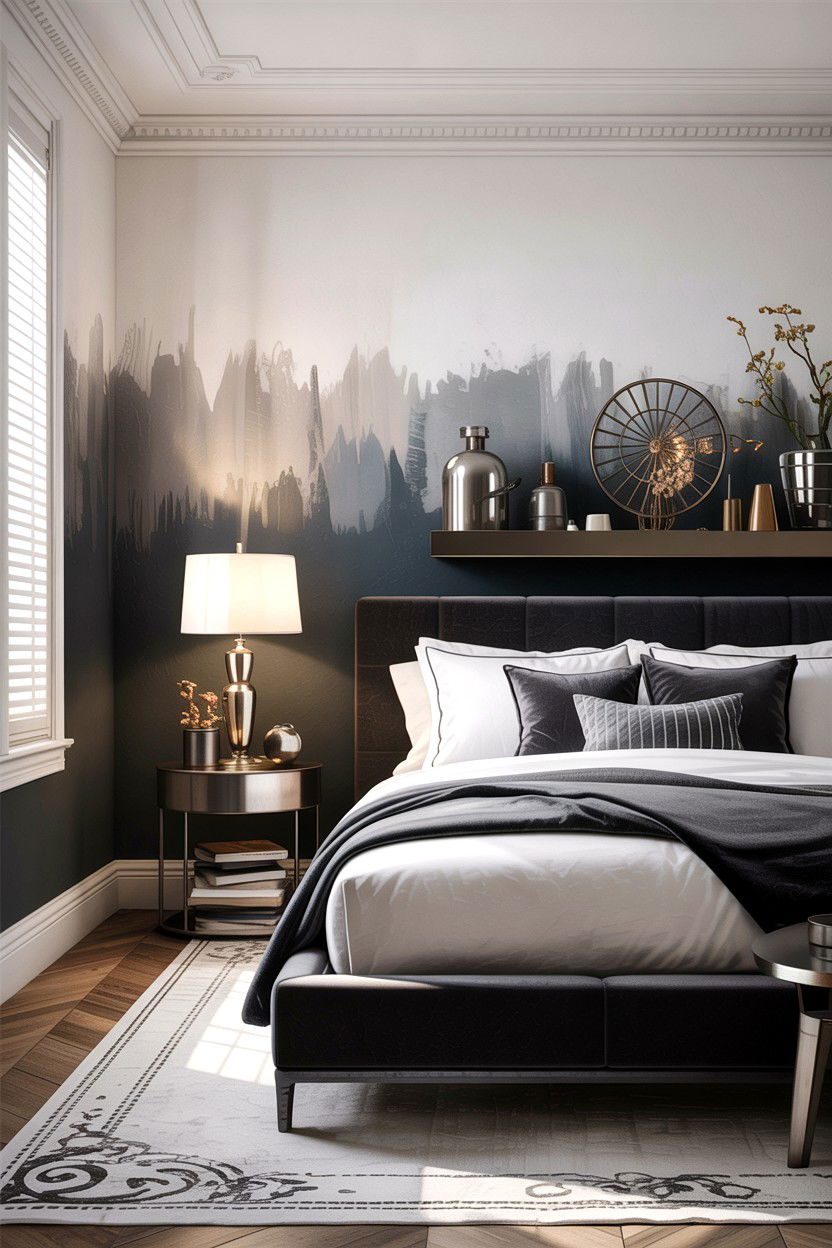 Grey Ombre Bedroom Wall - 30 bedroom ombre wall ideas