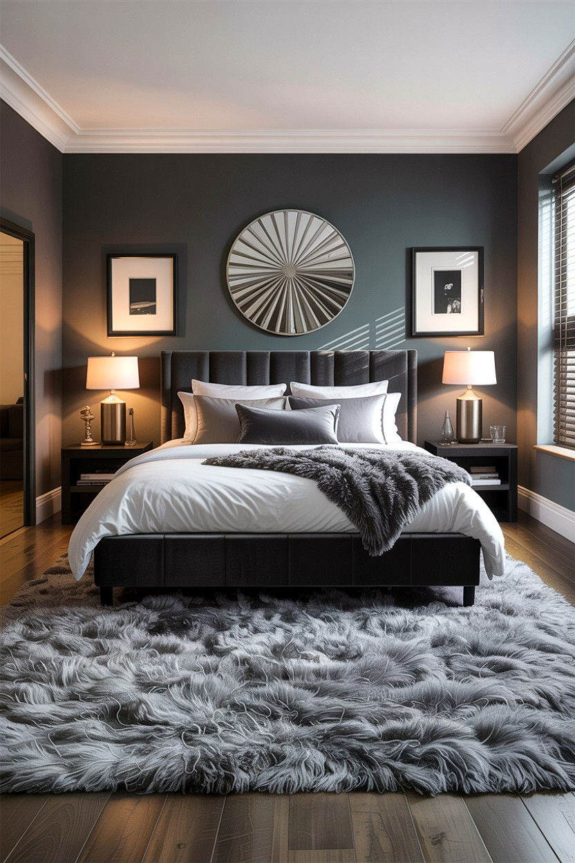 Grey Shag Rug - 30 bedroom shag rugs