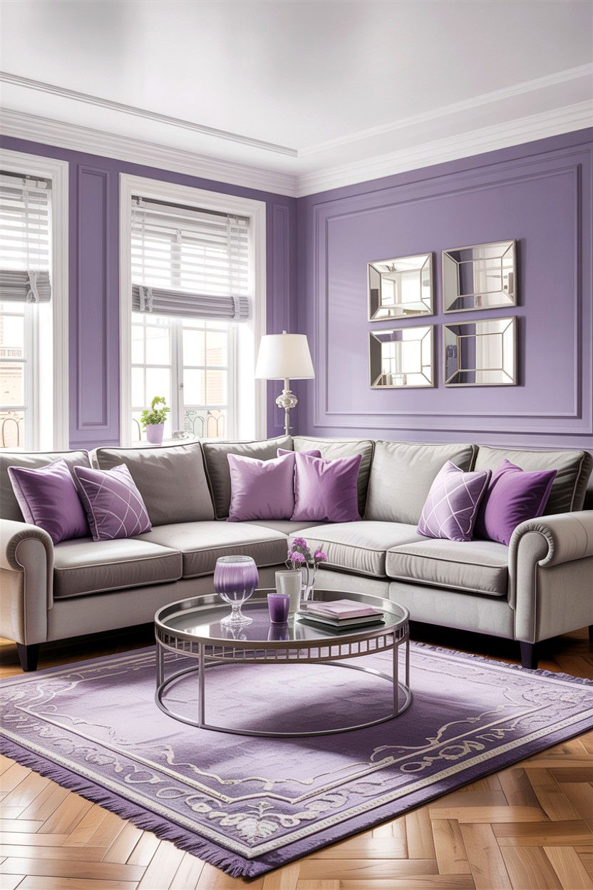 Grey and lavender living room - 30 cool toned living room ideas