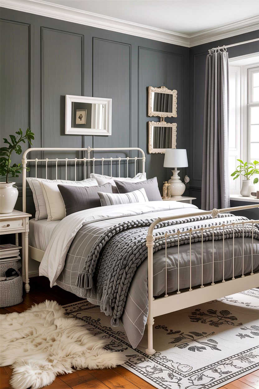 Grey and white traditional bedroom - 30 traditional grey bedroom ideas
