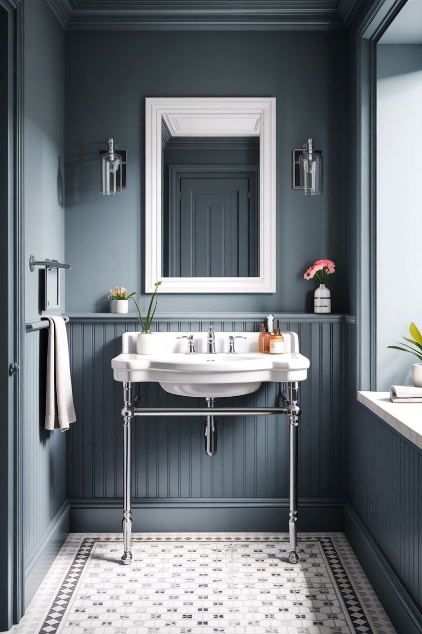 Grey bathroom beadboard - 30 bathroom beadboard ideas