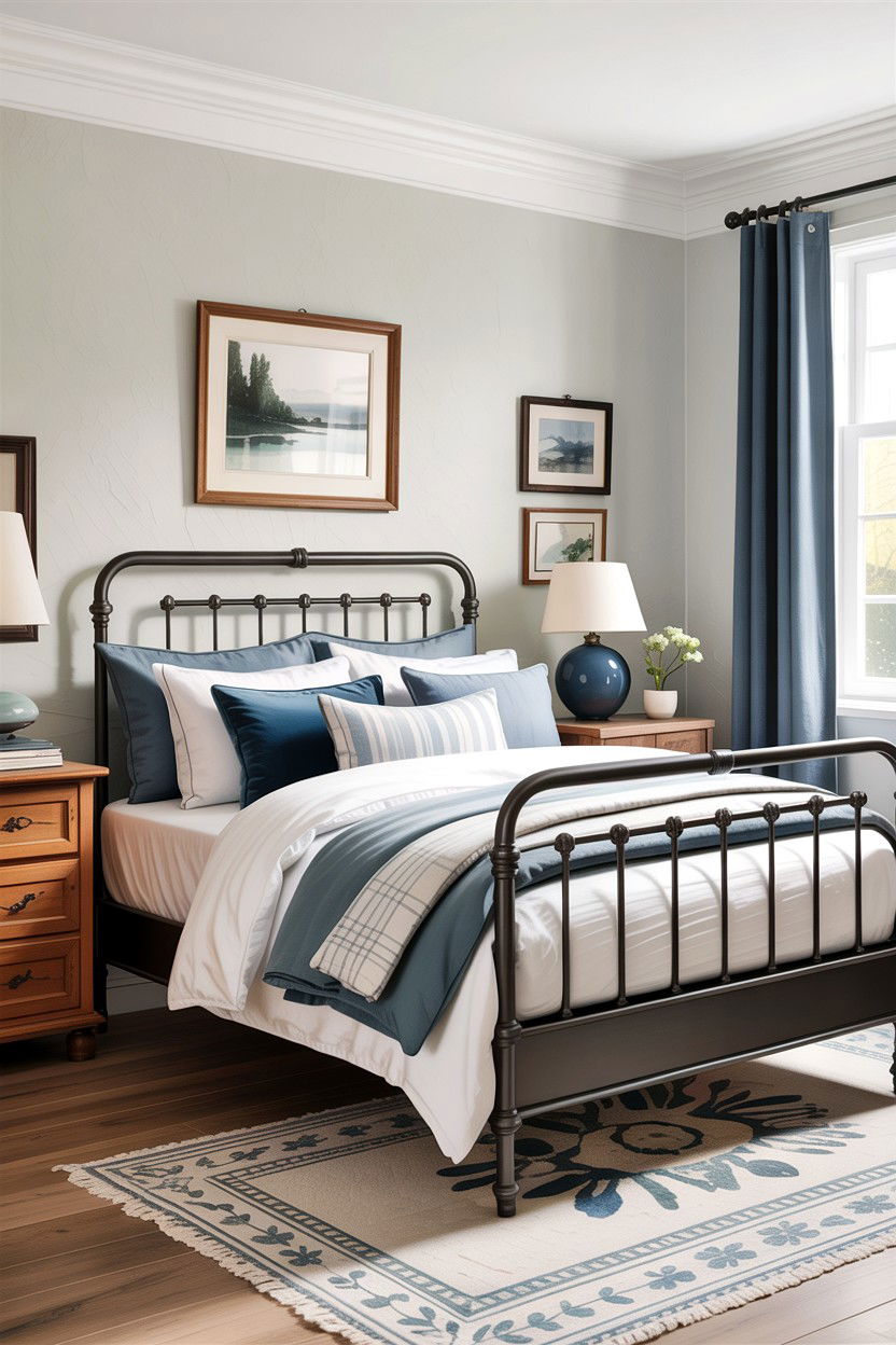 Grey iron bed - 30 bedroom iron beds