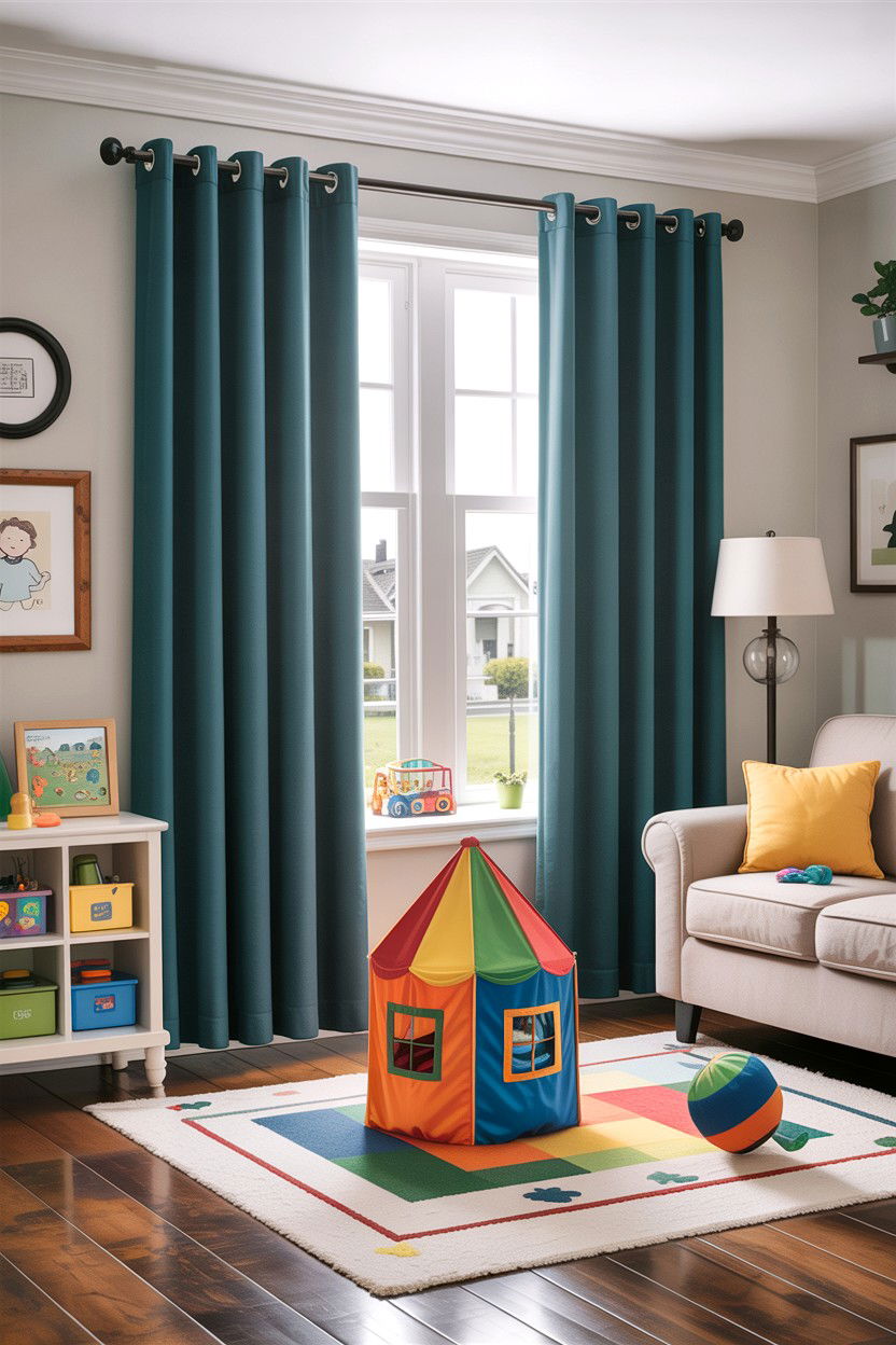 Grommet top room divider curtains - 30 living room curtain dividers